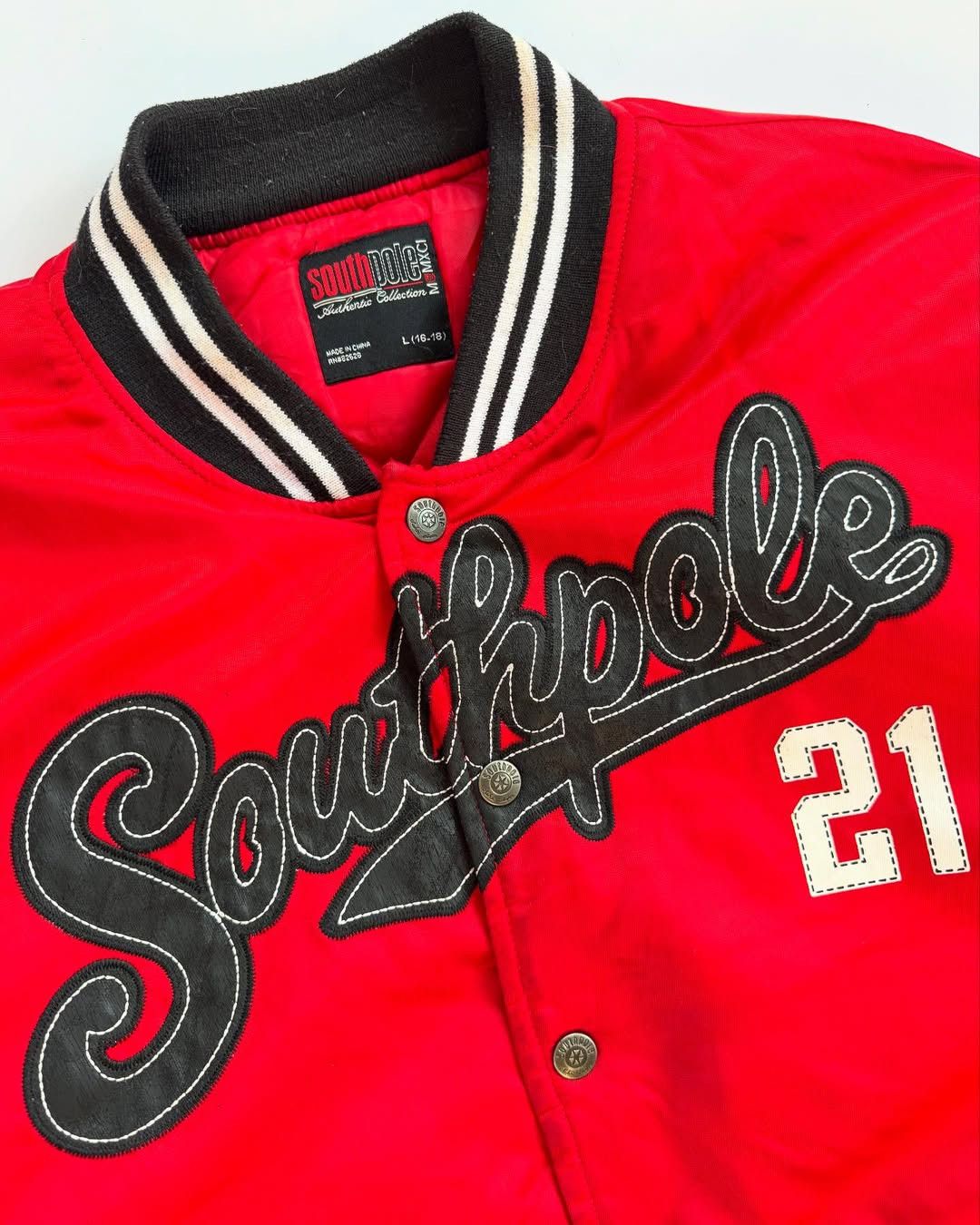 Southpole × Vintage Vintage Southpole Spellout 21 Embroiderd Varsity Jacket Size US L / EU 52-54 / 3 - 3 Thumbnail