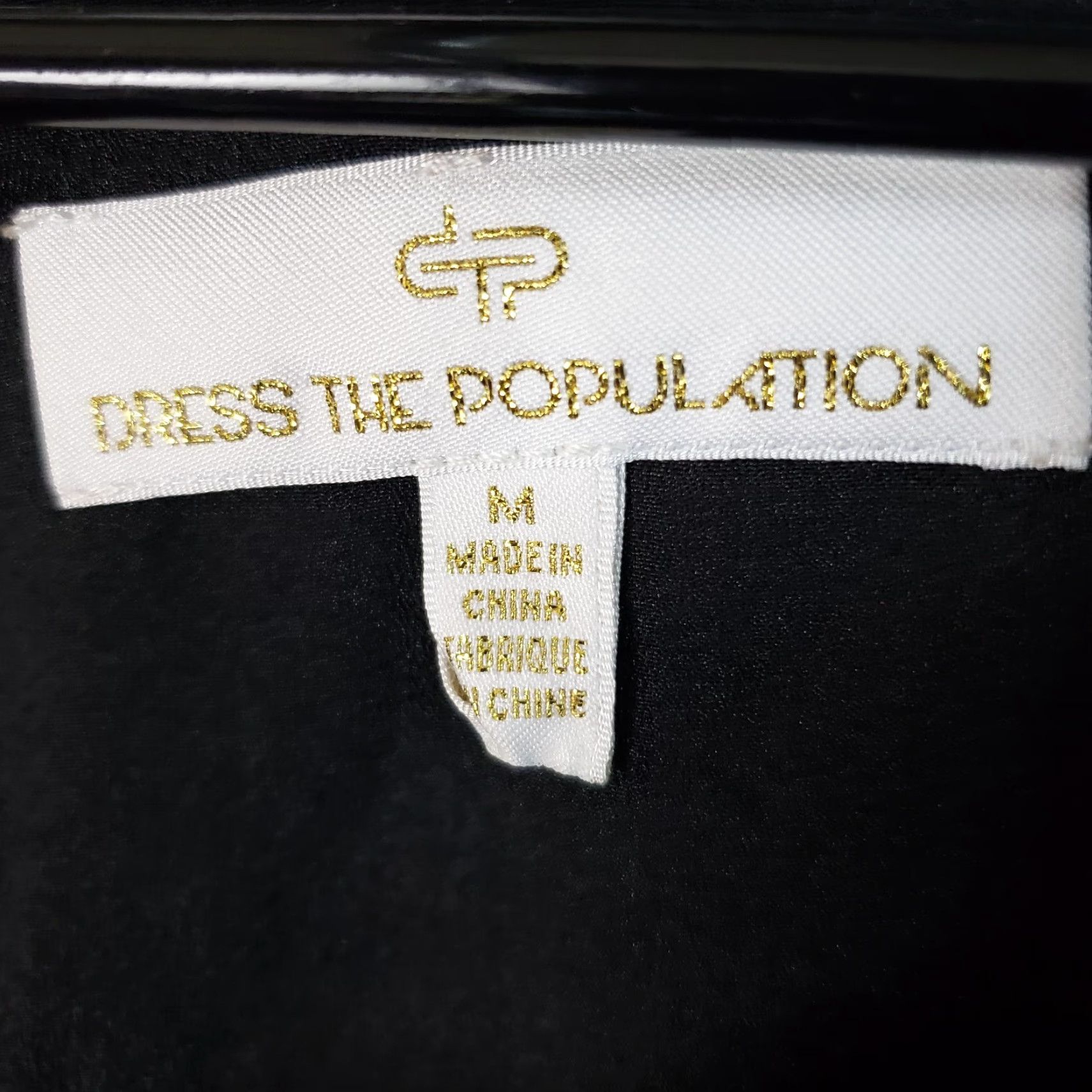 Dress the Population Dress The Population Lydia Midi Dress Sz M Solid Black V-Neck Short Sleeve Button Polyester Dress Womens Size M / US 6-8 / IT 42-44 - 5 Thumbnail