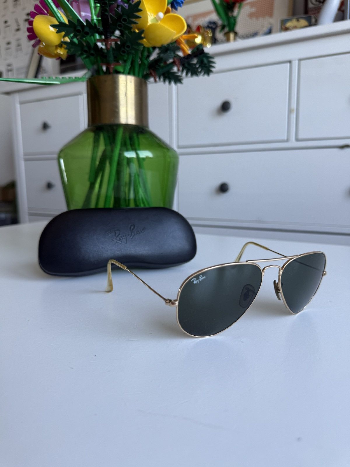 RayBan Vintage Ray-Ban gold aviator sunglasses military army retro Size ONE SIZE - 1 Thumbnail