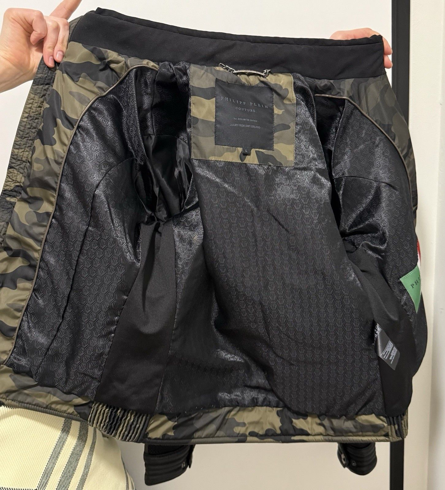 Philipp Plein Philipp Plein Womens Camo Camouflage Jacket Spikes Biker Size L / US 10 / IT 46 - 15 Thumbnail