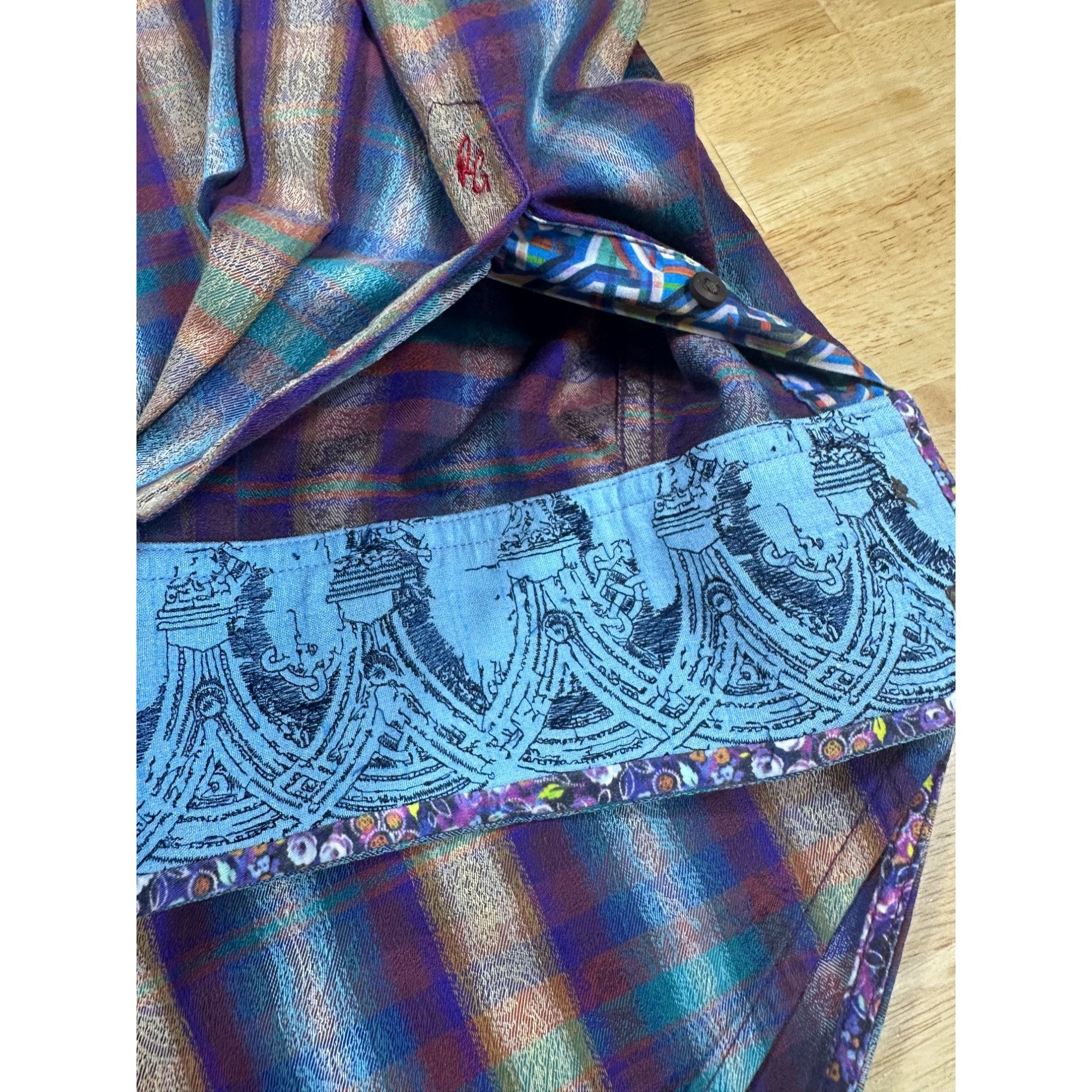 Robert Graham Robert Graham Purple Beige Plaid Men's Long Sleeve Button Do Size US M / EU 48-50 / 2 - 3 Thumbnail