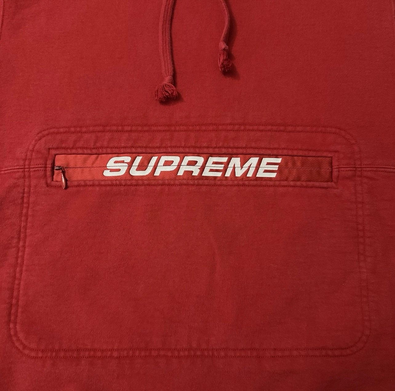 Supreme Supreme Zip Pouch Hooded Sweatshirt (SS19) Red Size Medium Size US M / EU 48-50 / 2 - 3 Thumbnail