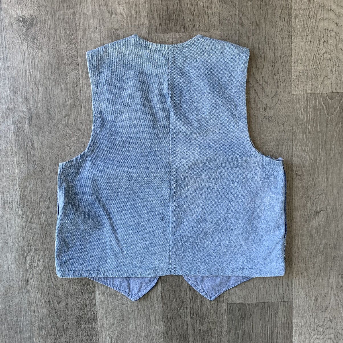 Vintage Vintage Blue Denim Patchwork Vest Size L / US 10 / IT 46 - 2 Thumbnail