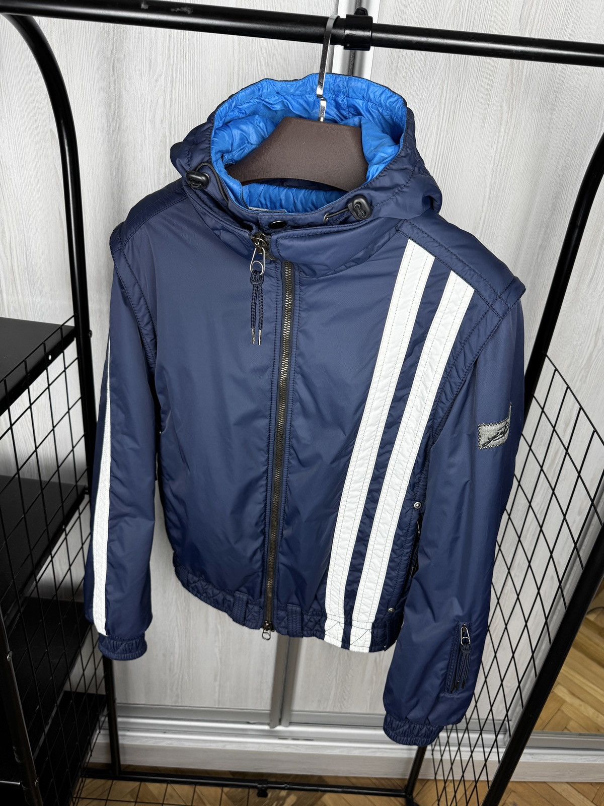 JET SET Jet Set Blue Nylon striped insulated ski jacket Italy sz 2 Size US M / EU 48-50 / 2 - 6 Thumbnail