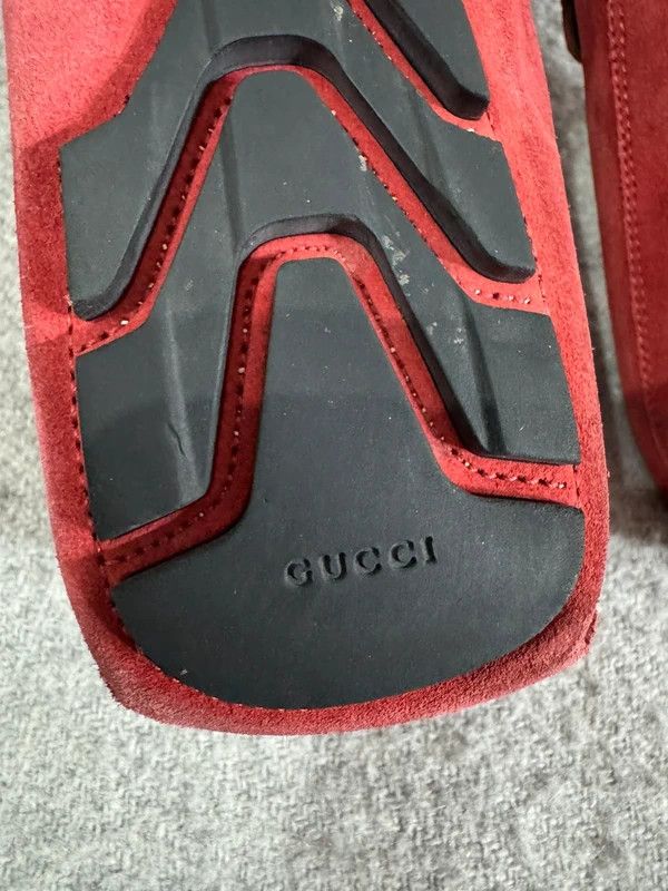 Gucci Gucci Web Suede Leather Slip-on Red Loafers size 40 Size US 7 / EU 40 - 12 Thumbnail