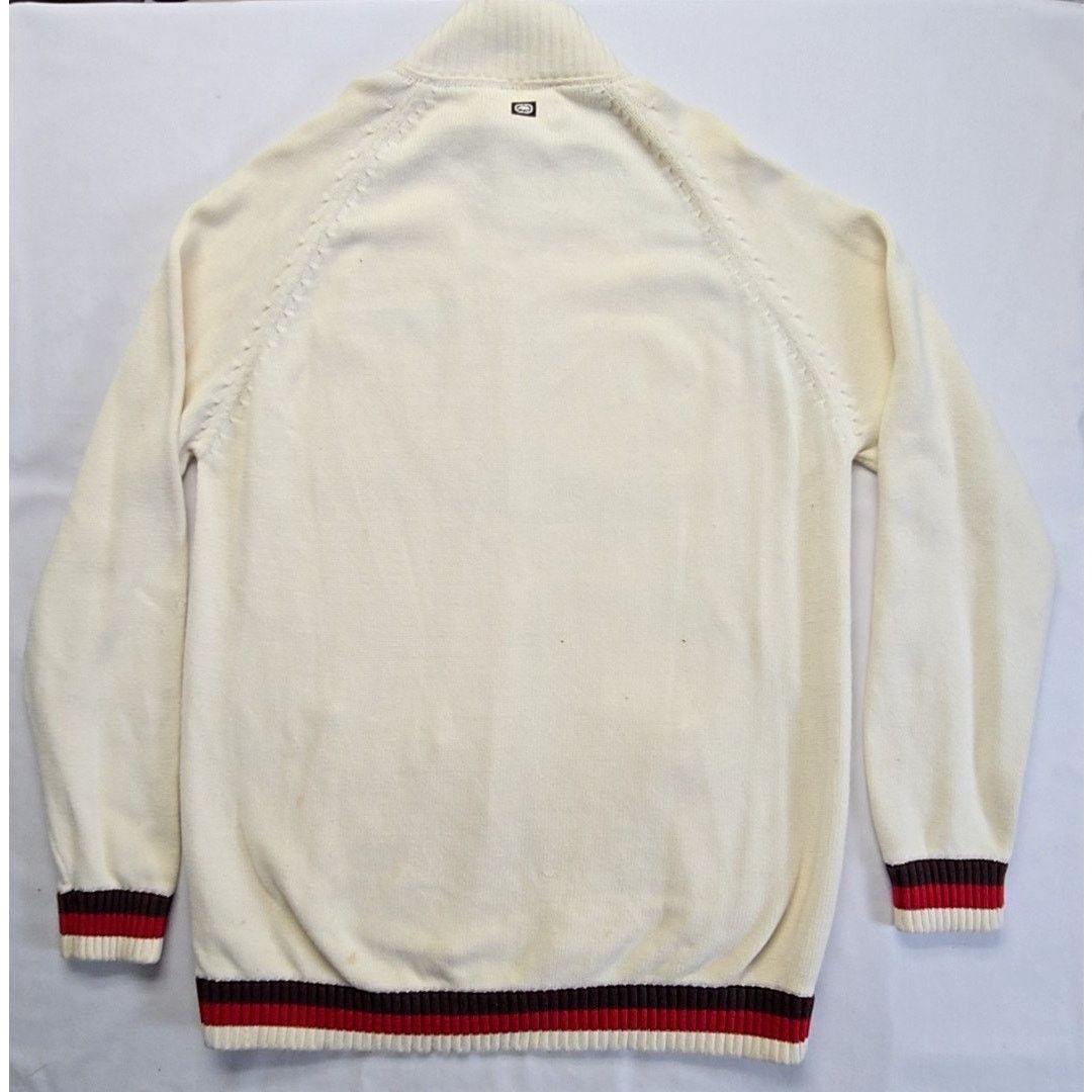 Ecko Unltd. Ecko Unltd Knit Sweater Red Stripe Full Zip Cream XXL Y2K Size US XXL / EU 58 / 5 - 10 Thumbnail