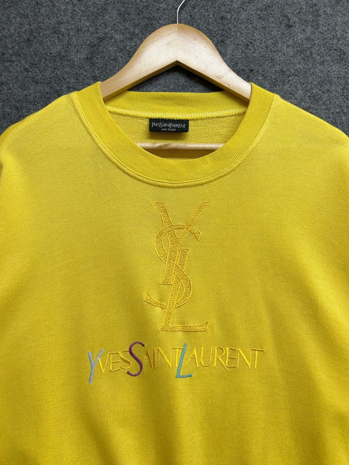 Yves Saint Laurent Vintage 90s Yves Saint Laurent embroidery logo crewneck Size L / US 10 / IT 46 - 3 Thumbnail