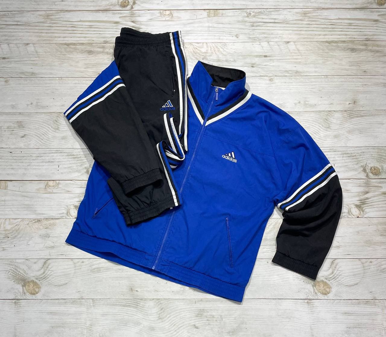Adidas Vintage Adidas Nylon Jacket Pants 90s Tracksuit Striped Y2K 