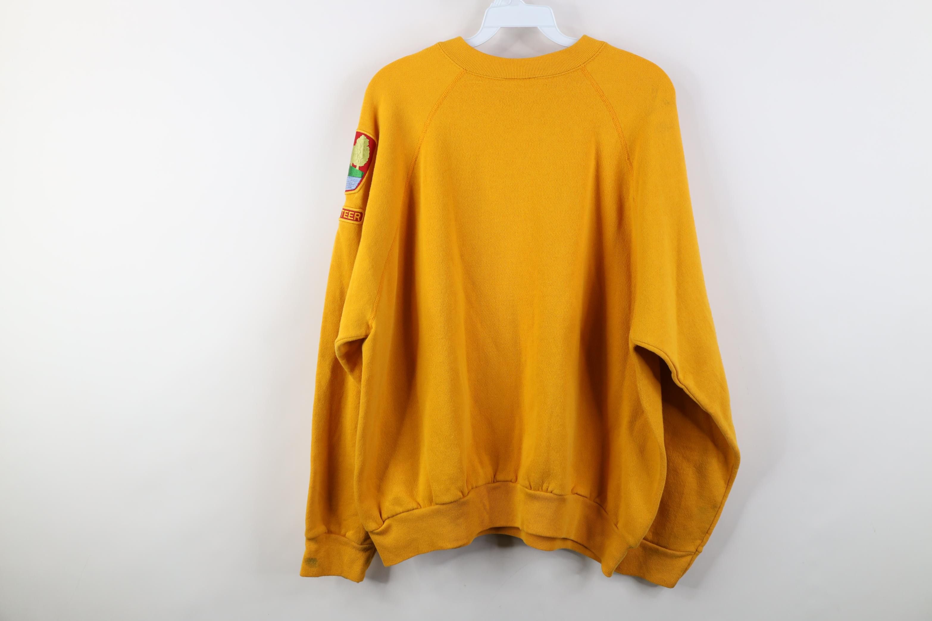 Vintage Vintage 90s Metro Parks Volunteer Crewneck Sweatshirt Yellow Size US XL / EU 56 / 4 - 15 Thumbnail