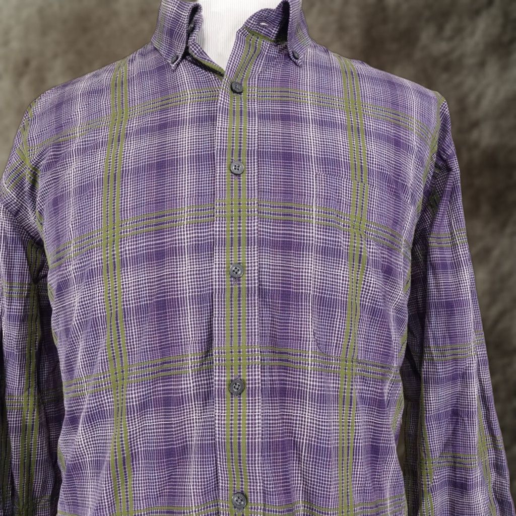 Vintage VINTAGE Alan Flusser Men's Shirt XL Long Sleeve Cotton Plaid Button-Down Casual Business Size US XL / EU 56 / 4 - 1 Thumbnail