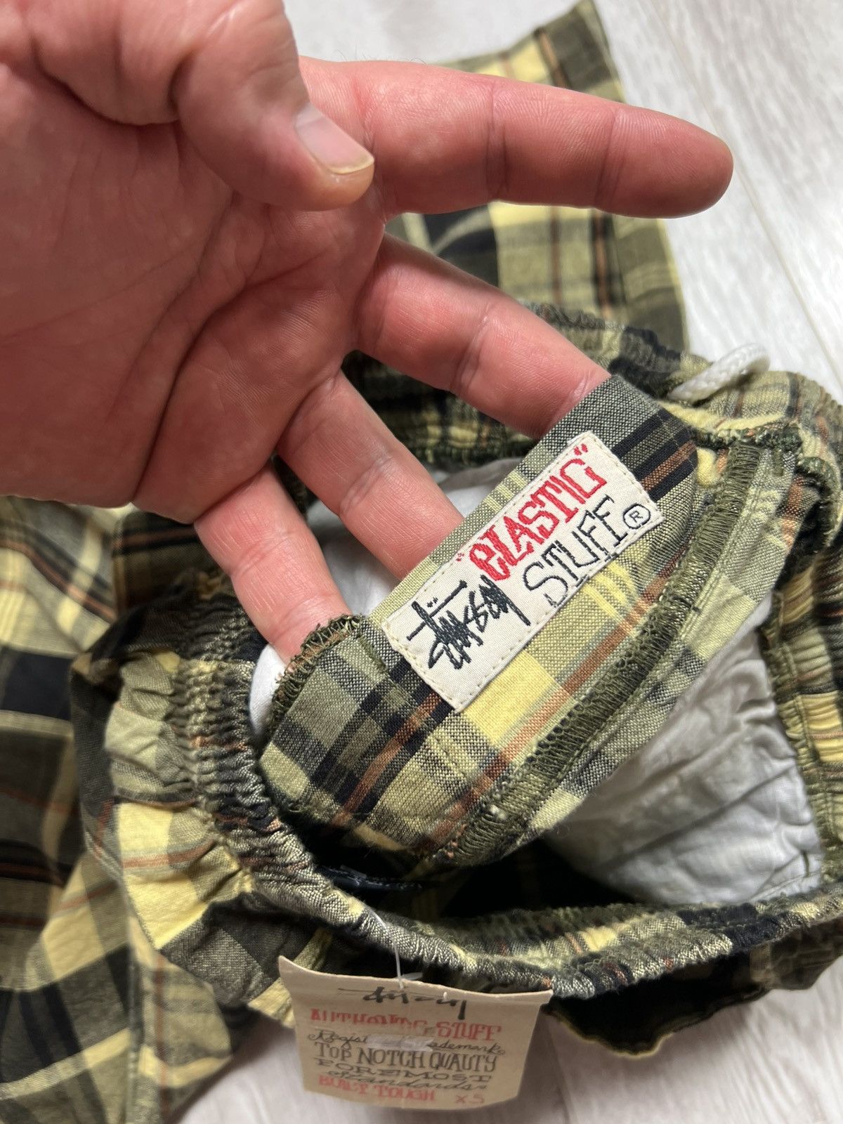 Stussy Rare 90s Vintage Stussy ELASTIC STUFF Men’s Checked Shorts Size US 30 / EU 46 - 13 Thumbnail