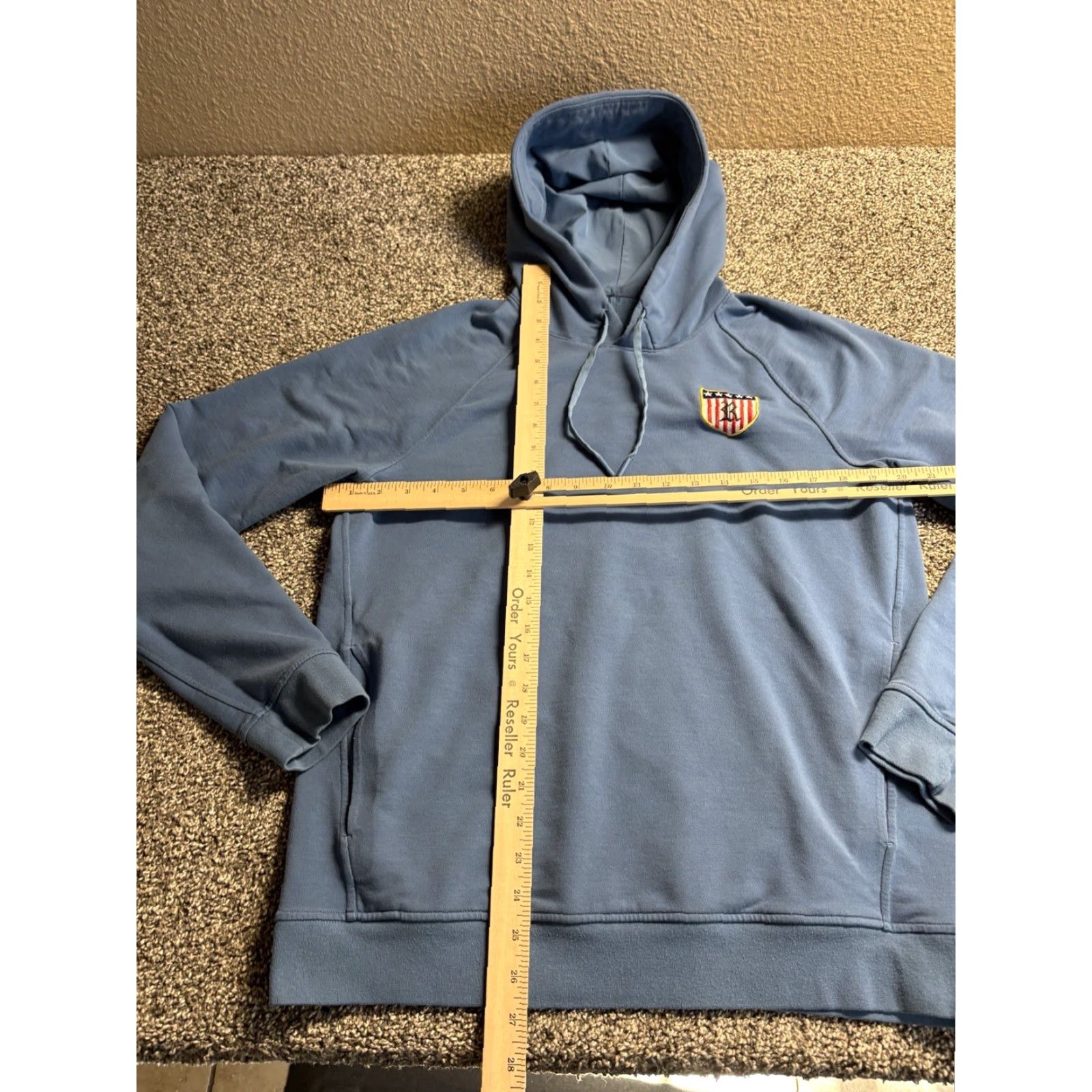 Lululemon Lululemon City Sweat Hoodie Mens Medium Sweatshirt LM3AUPS American Patch Hoodie pullover City pattern solid black? blue? (Original color: Blue) Size US M / EU 48-50 / 2 - 4 Thumbnail