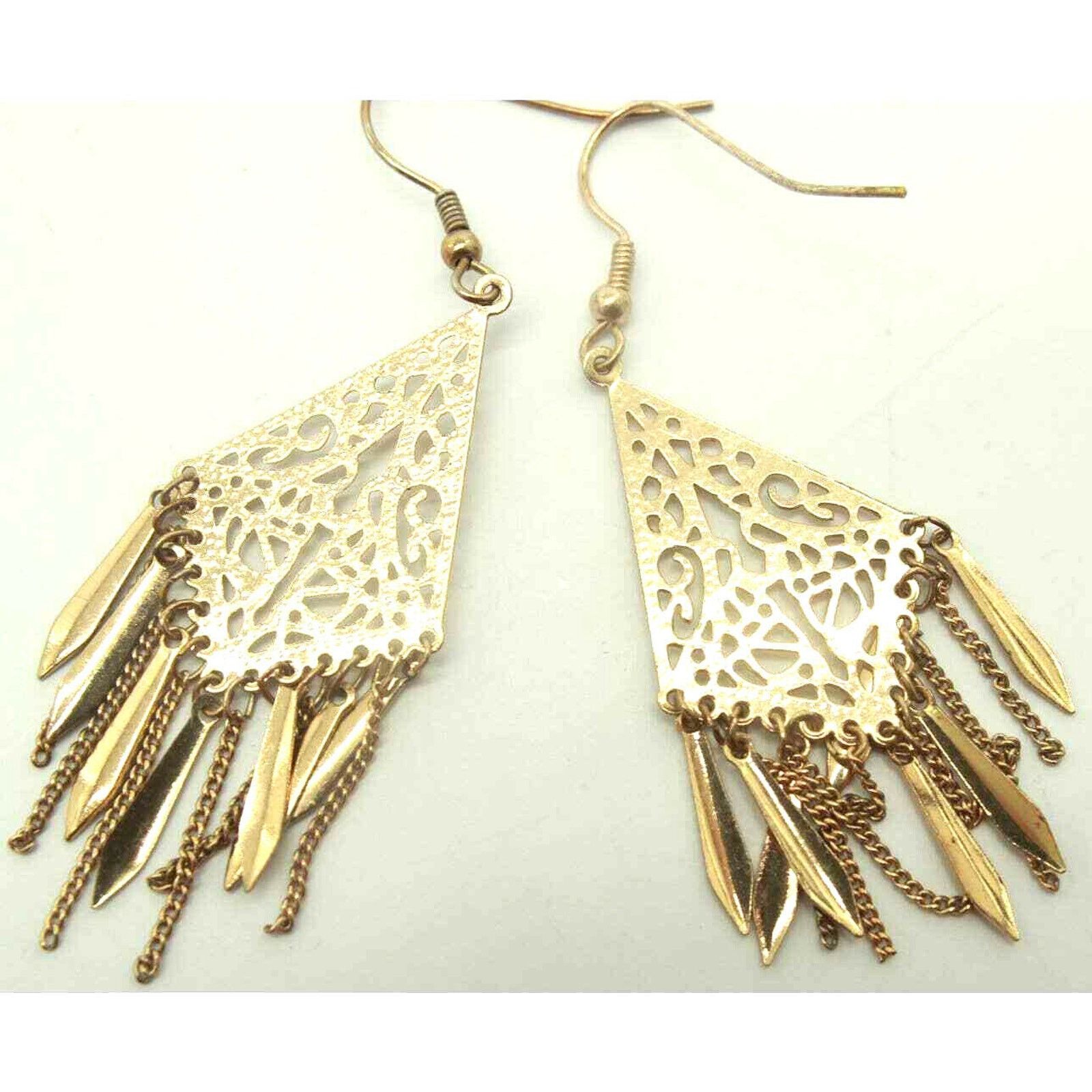 Other Goldtone Fringe Chain Dangle Earrings Size ONE SIZE - 1 Thumbnail