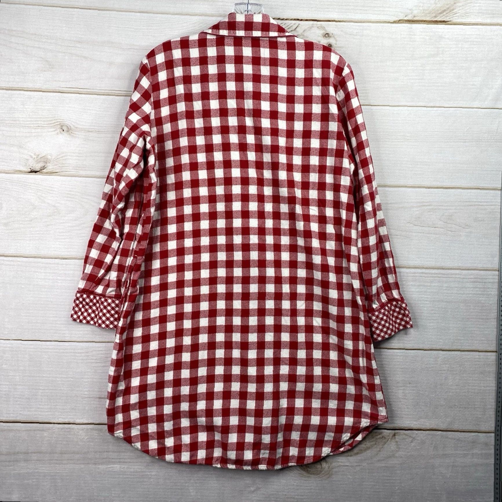 Lands' End Lands' End Nightgown Womens M Plaid Flannel Button Up Long Sleeve 100% Cotton Red Sleepwear Shirt Womens M Size M / US 6-8 / IT 42-44 - 8 Thumbnail