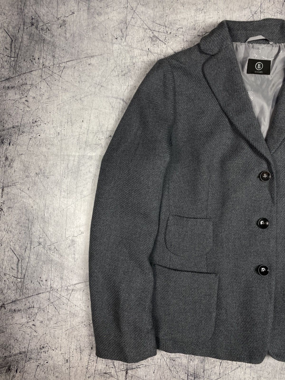 Bogner Bogner Wool Blazer Women L Gray Tailored Luxury Size XL / US 12-14 / IT 48-50 - 4 Thumbnail