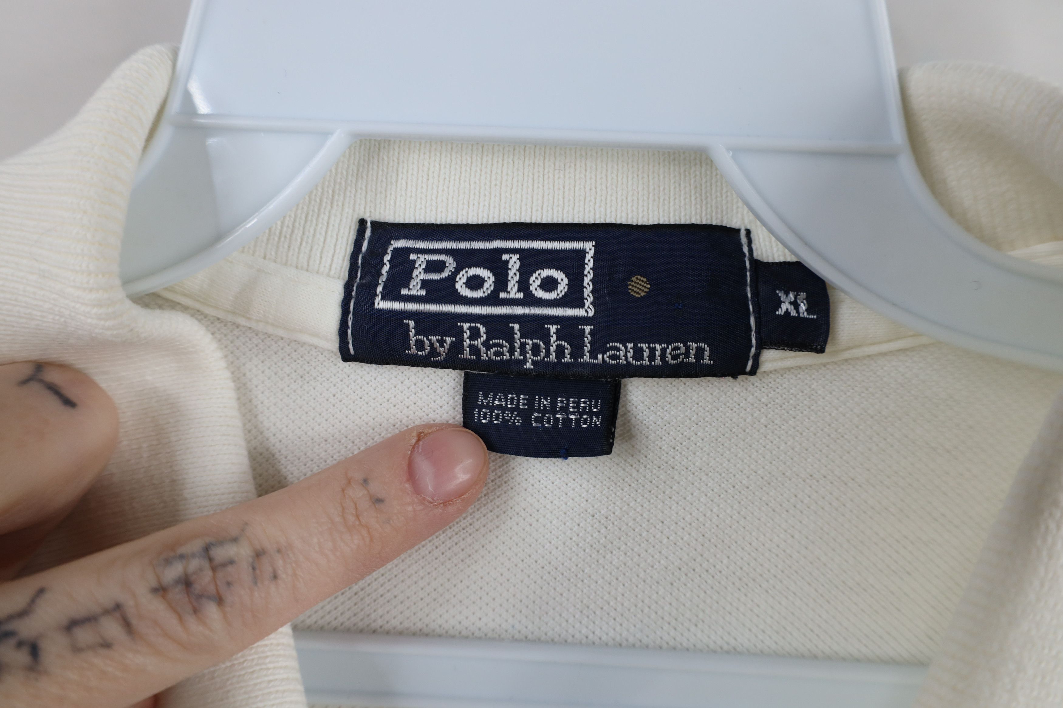 Ralph Lauren × Vintage Vintage 90s Ralph Lauren Collared Golf Polo Shirt White Size US XL / EU 56 / 4 - 9 Thumbnail