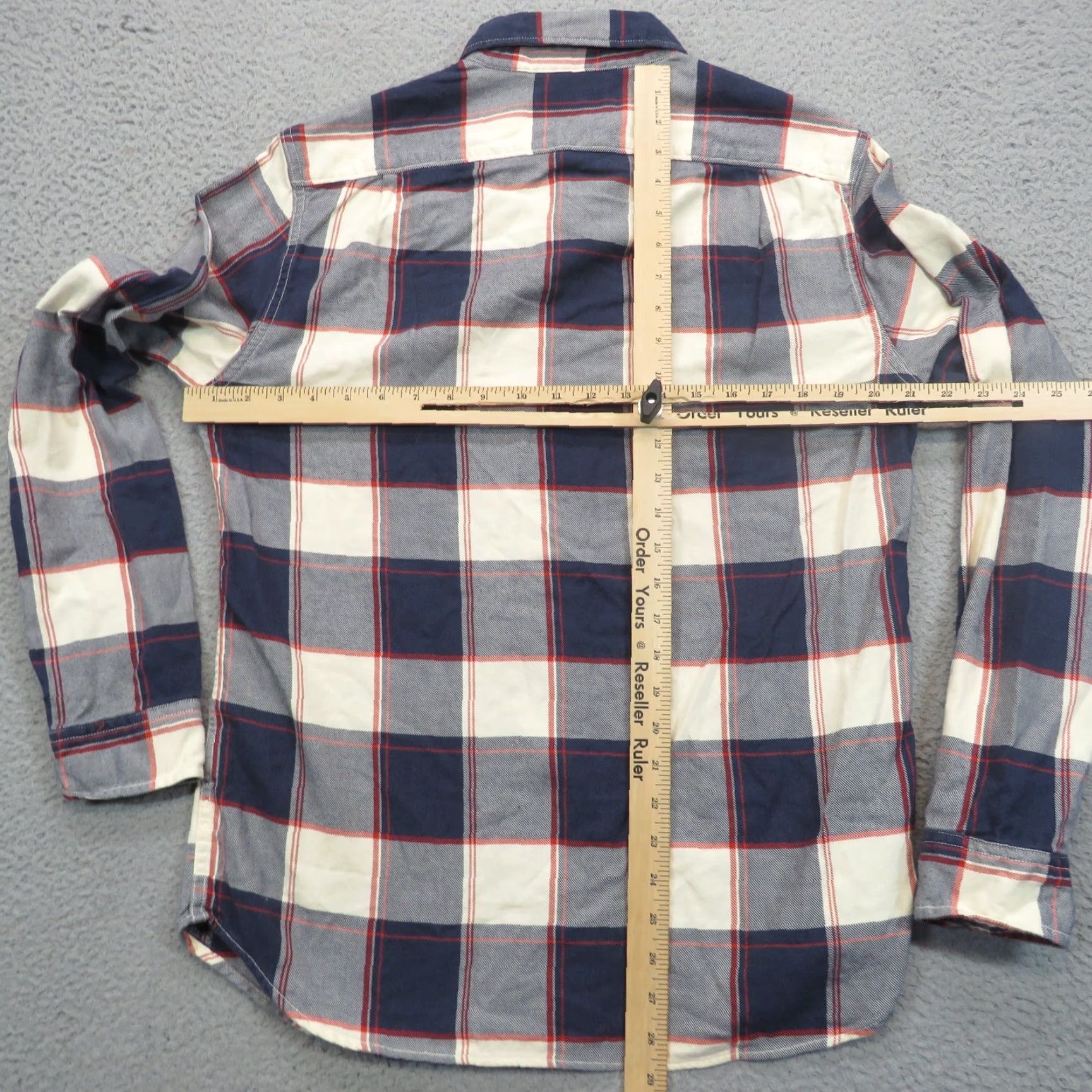 Wallace & Barnes Wallace Barnes Shirt Mens Medium Slim Fit Blue Red White Plaid Flannel Button-Up Size US M / EU 48-50 / 2 - 7 Thumbnail