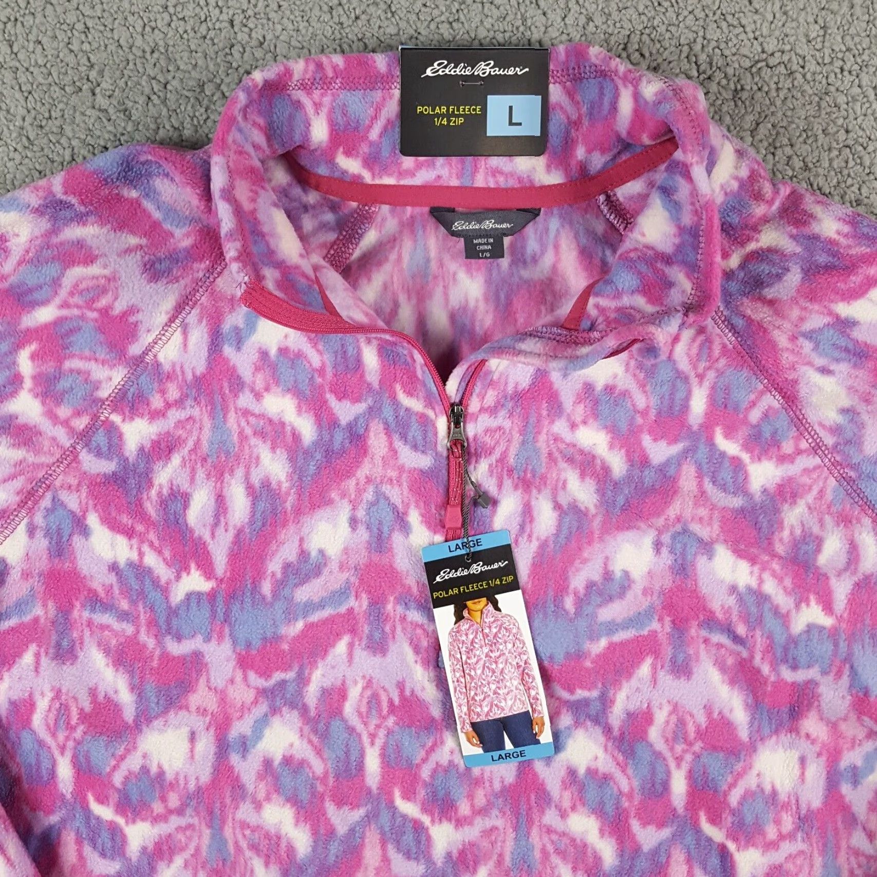 Eddie Bauer Eddie Bauer Sweatshirt 1/4 Zip Fuzzy Fleece Sherpa Adult Womens Large Pink Outdoor College Size L / US 10 / IT 46 - 2 Thumbnail