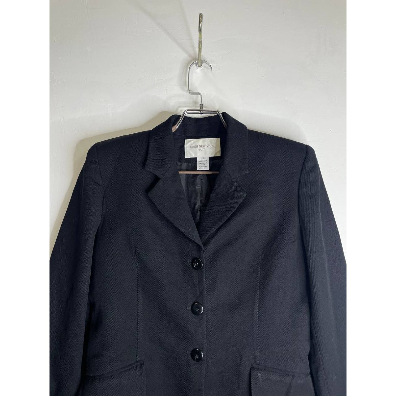 Jones New York × Vintage Vintage Jones New York Black Wool Blazer Jacket Classic Suit Size M / US 6-8 / IT 42-44 - 5 Thumbnail