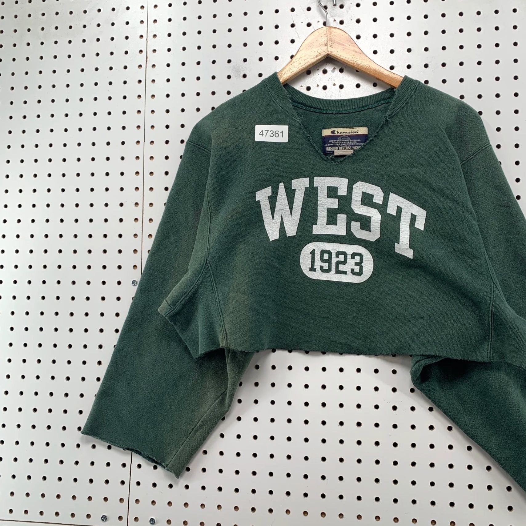 Champion VINTAGE Champion Reverse Weave Sweatshirt Small Green West 1923 Cropped Chopped Mens Sweatshirt Green 1920s Size US S / EU 44-46 / 1 - 4 Thumbnail