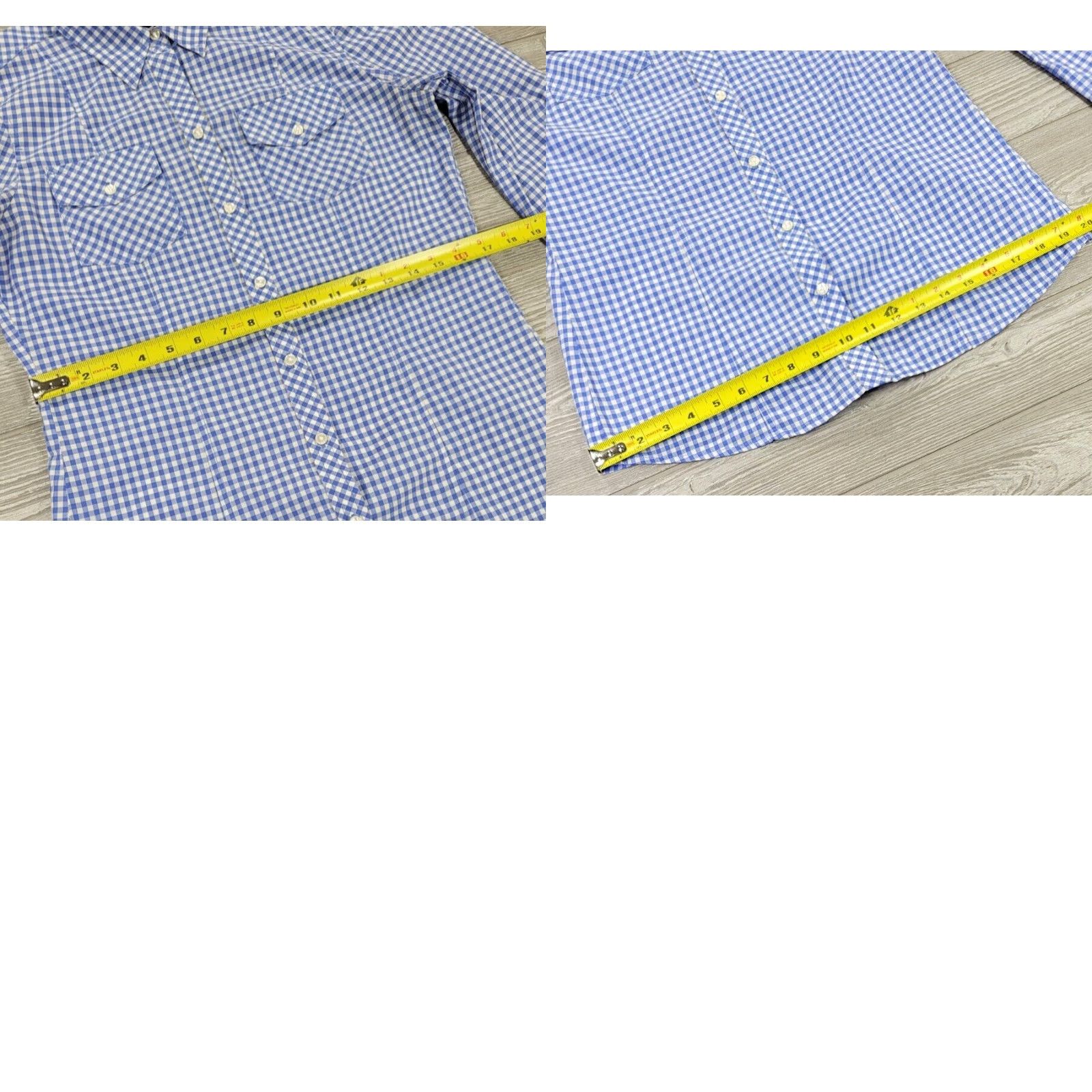 Banana Republic Banana Republic Plaid Button-Up Western Shirt Women M Blue 100% Cotton Pockets Basic Casual 4-Pocket Western Shirt Womens M Banana Republic Size M / US 6-8 / IT 42-44 - 8 Thumbnail