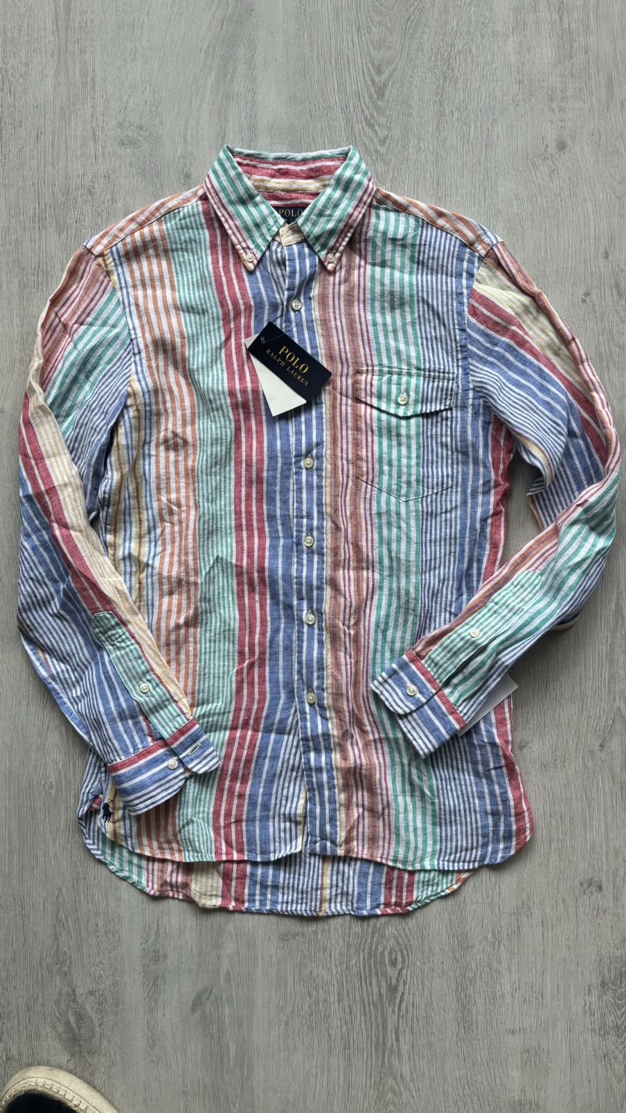 Polo Ralph Lauren Linen Multicoloured Striped Slim Fit Shirt