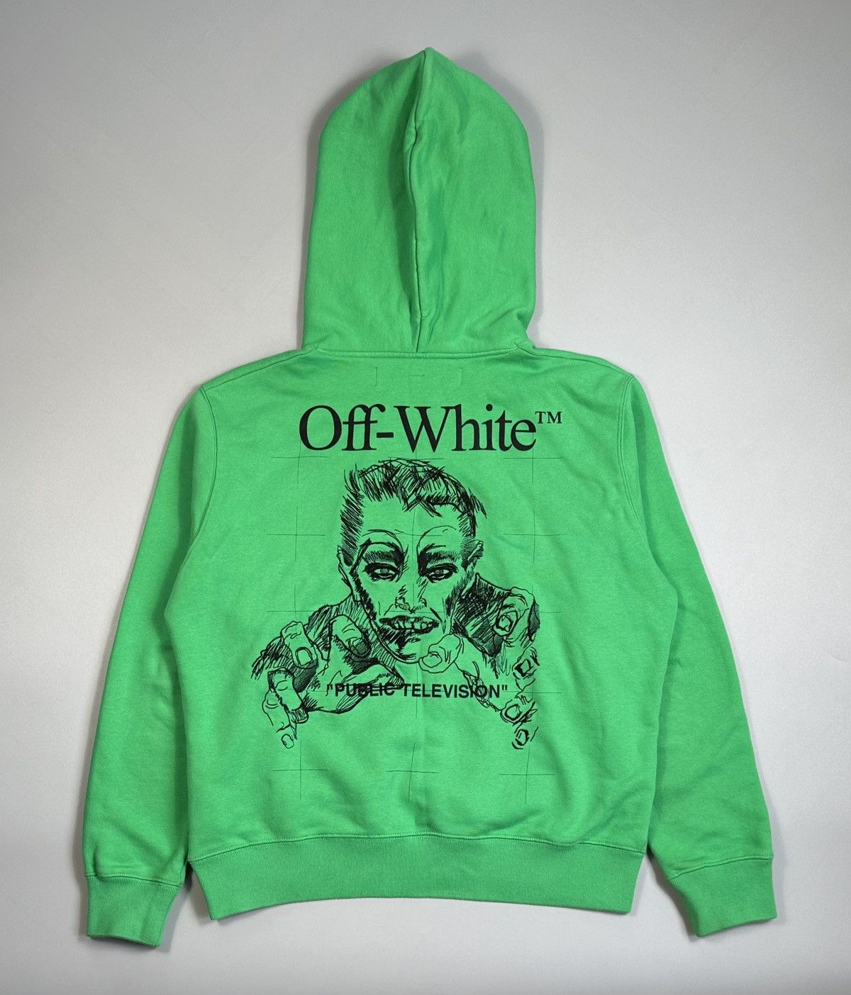 Pre-owned Off White X Virgil Abloh Off-white Public Television Mirko Artist Zombie Hoodie In Green