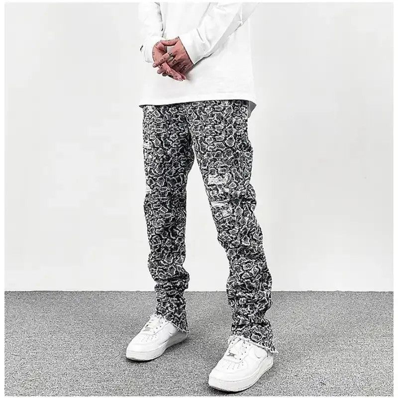 Japanese Brand × Vintage Harajuku Snake Pattern Back Zipper Hole Frayed Jeans Size US 32 / EU 48 - 4 Thumbnail