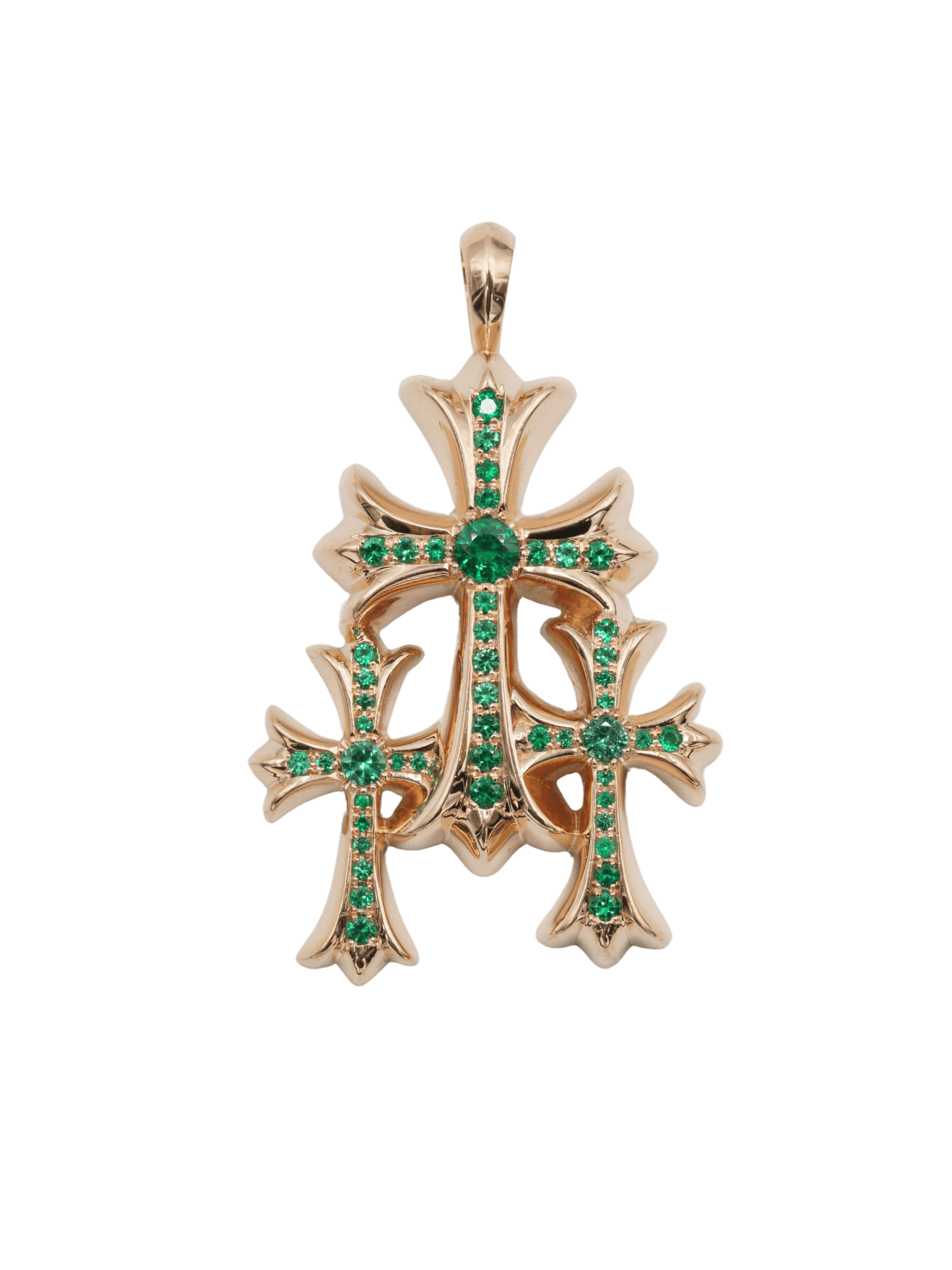 Chrome Hearts Chrome Hearts 22k Emerald Triple Cross Pendant Size ONE SIZE - 1 Thumbnail