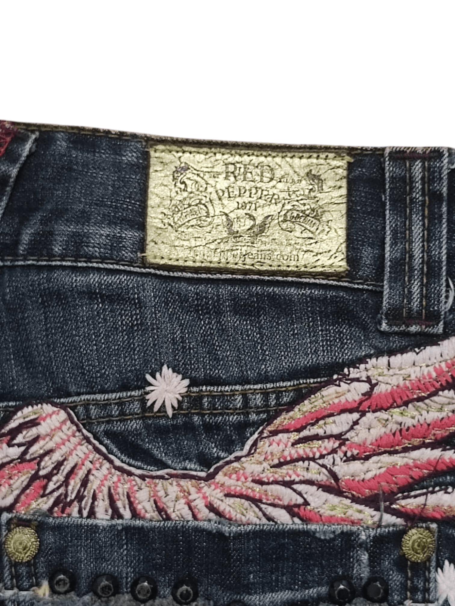 14th Addiction Y2K Red Pepper Flare Jeans Size 28" / US 6 / IT 42 - 4 Thumbnail