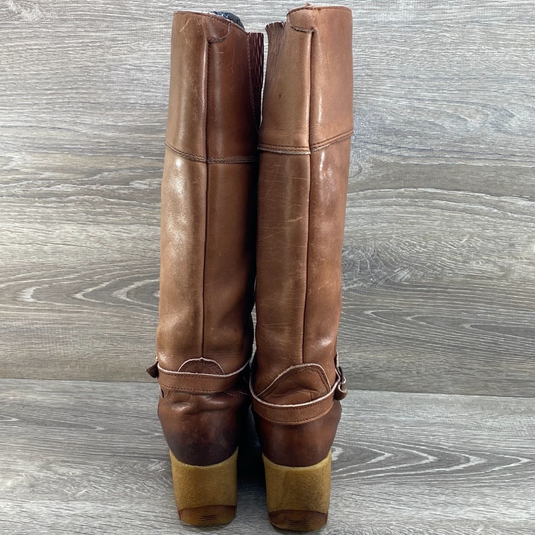 Vintage VINTAGE Rosita Brown Leather Wedge Knee High Riding Boots Women’s 8 M Brown Leather Boot Womens 8 M Rosita Riding Boot Vintage Boots Women Mens? Size US 8 / IT 38 - 6 Thumbnail