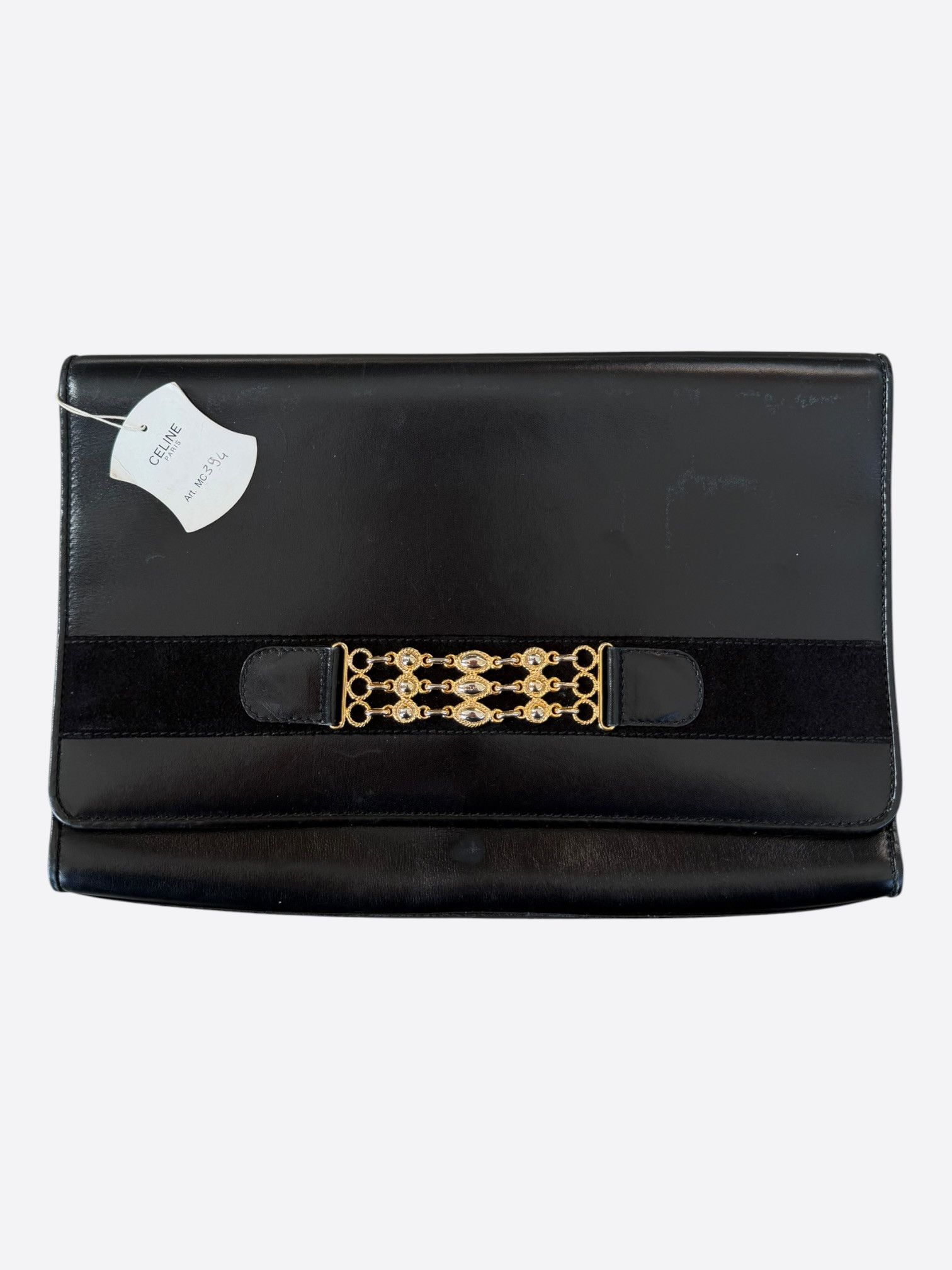 Celine Celine Black & Gold Clutch Size ONE SIZE - 1 Thumbnail