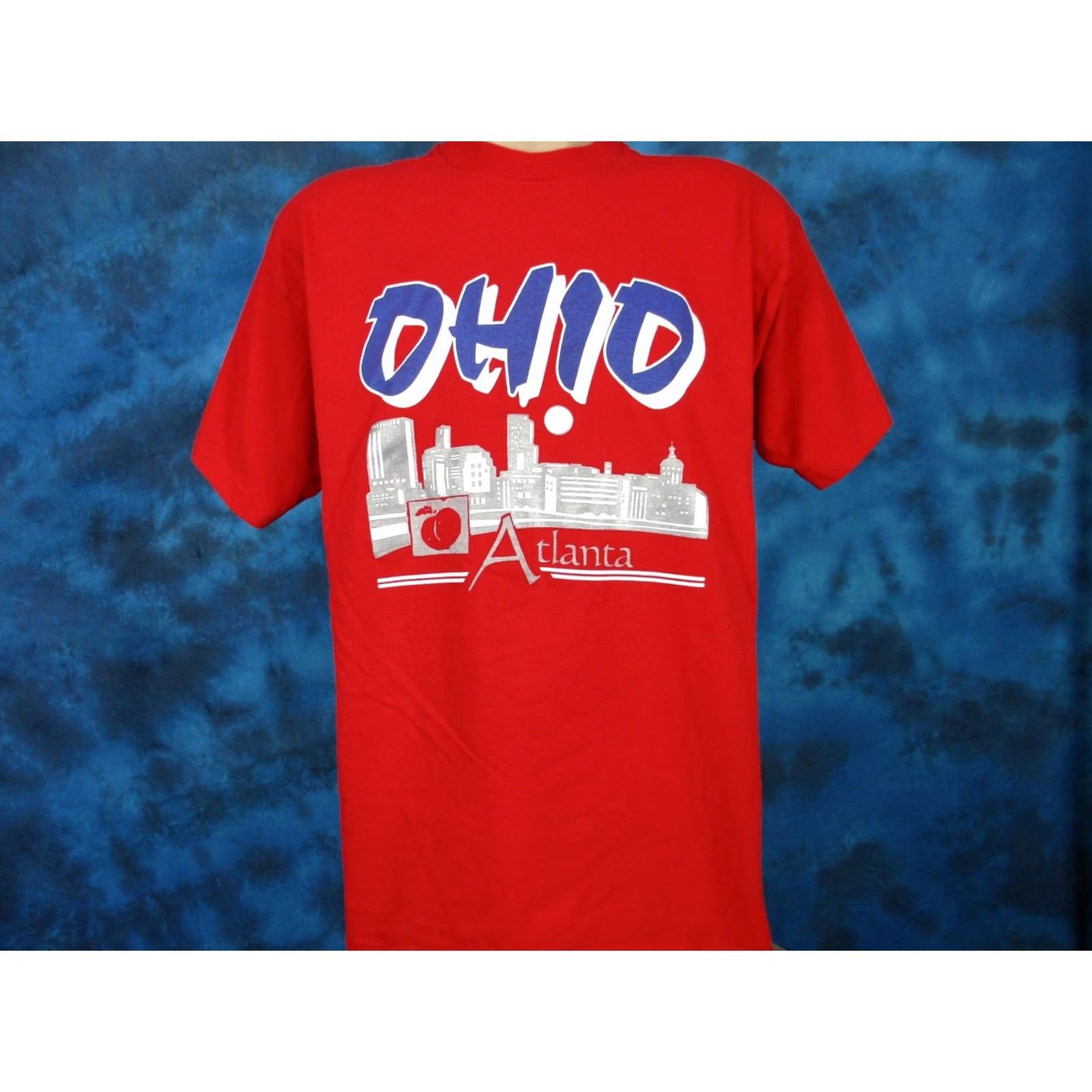 Vintage VINTAGE 80s ATLANTA OHIO SKYLINE T-Shirt XL peach cleveland Mens Size US XL / EU 56 / 4 - 2 Thumbnail