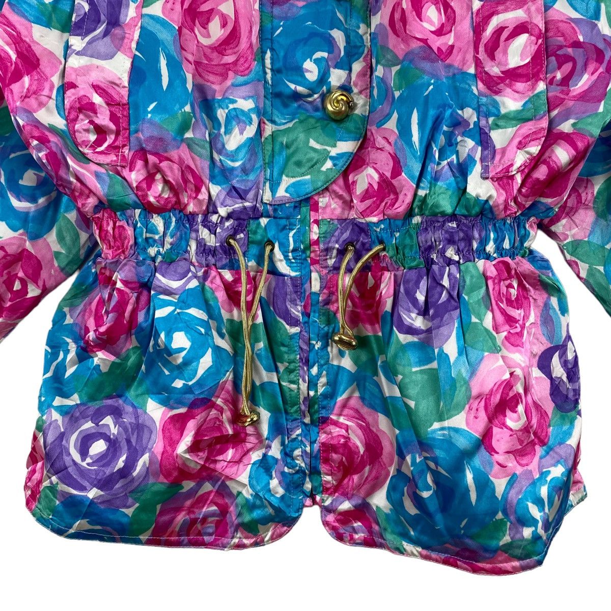 Vintage Vintage FABLICE Floral Overprint Snow Ski Winter Jacket Size L / US 10 / IT 46 - 3 Thumbnail