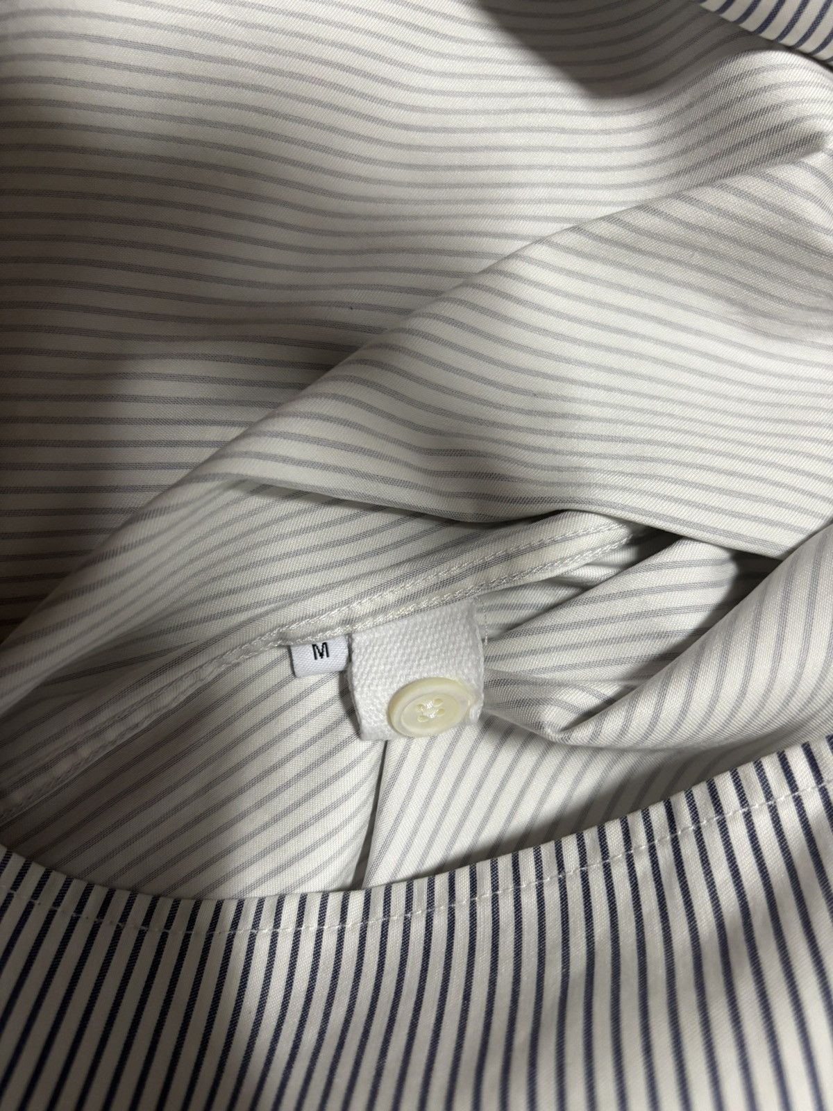Hed Mayner Hed Mayner Navy Striped Cotton Shirt Size US M / EU 48-50 / 2 - 4 Thumbnail