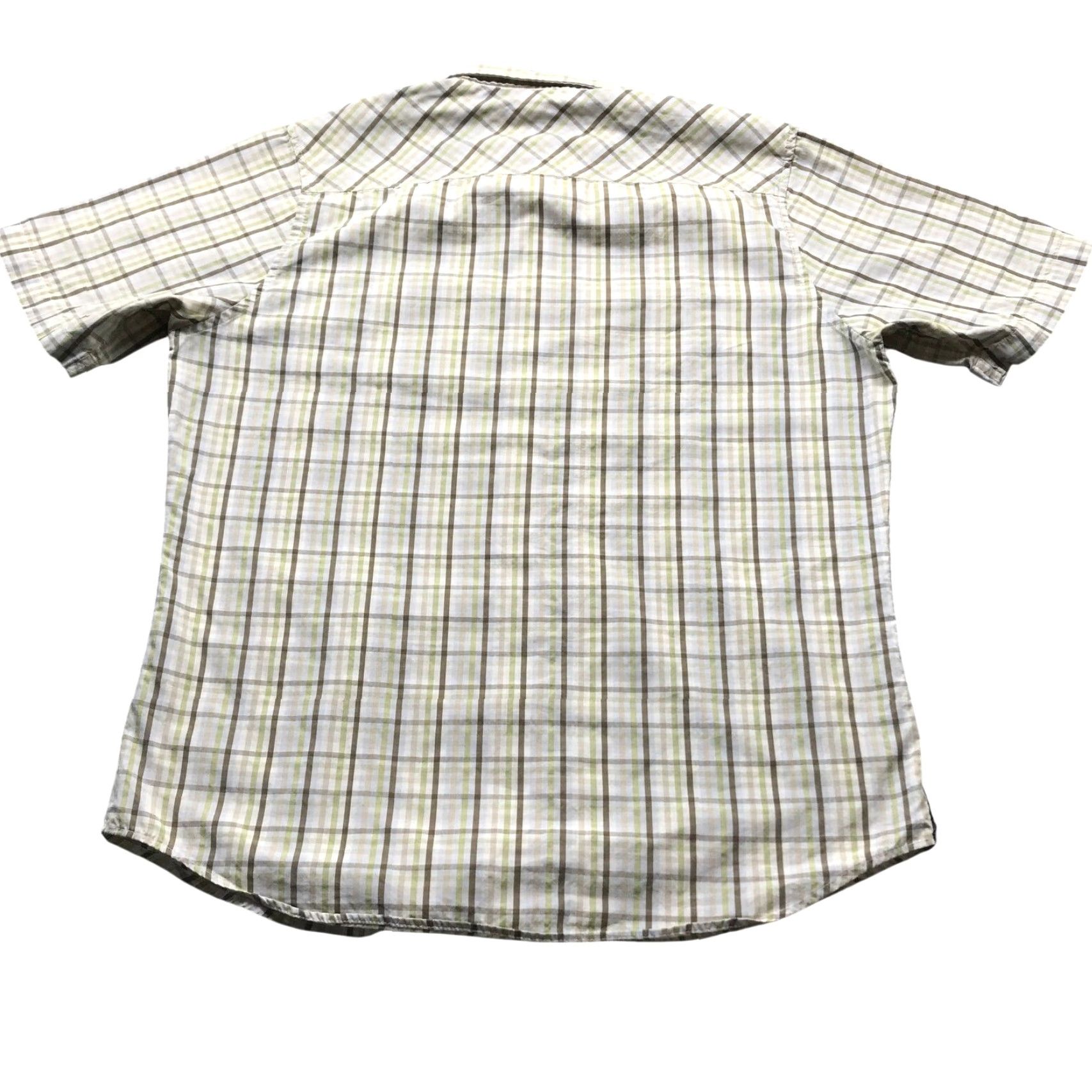Billabong Billabong Short Sleeve Button-Up Shirt Mens XL Plaid Graph Check White Green Blue Size US XL / EU 56 / 4 - 2 Thumbnail