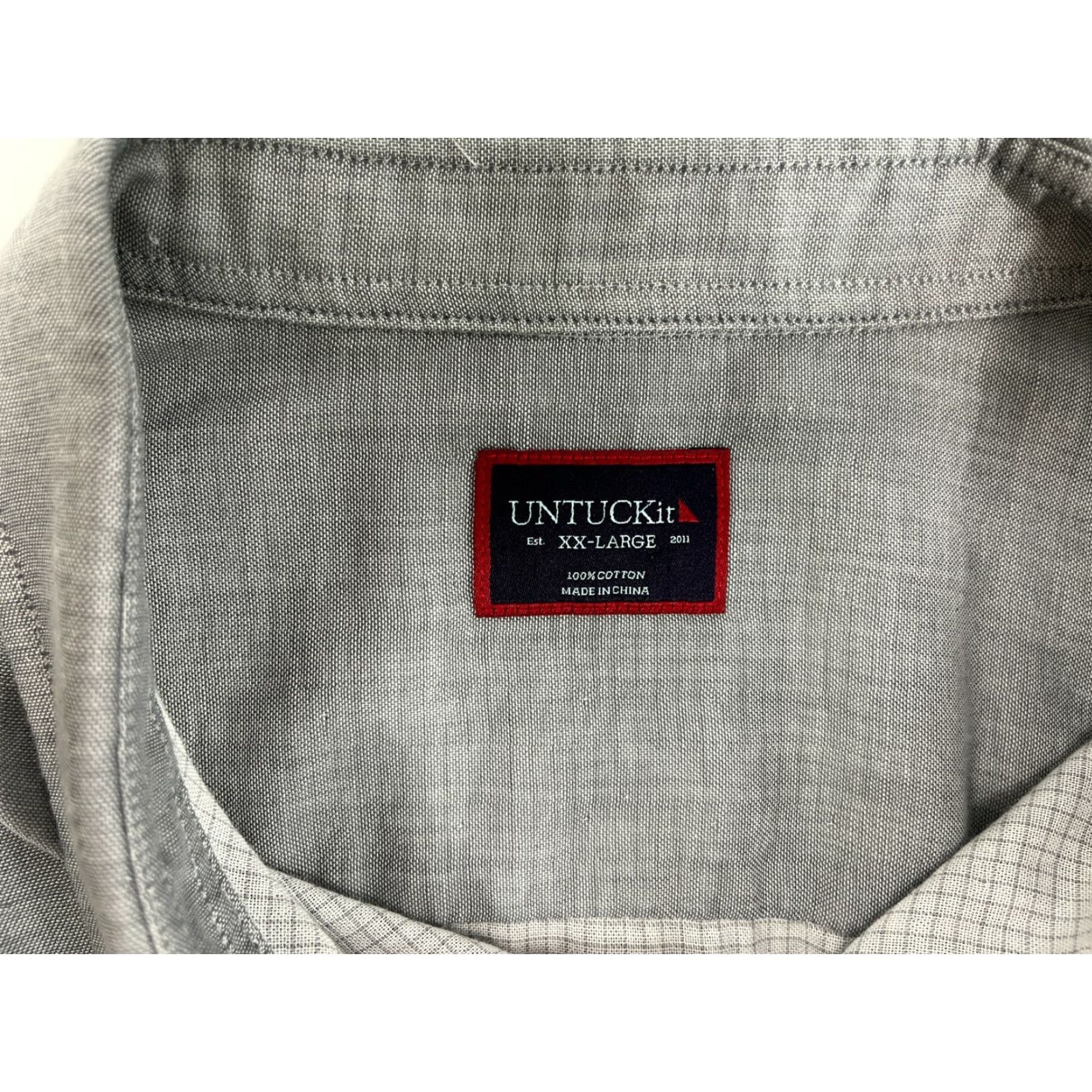 UNTUCKit UNTUCKit Valadige Button-Up Shirt Men's Regular 2XL Gray 100% Cotton Long Sleeve Collared Solid Shirt Men’s VALADIGE 33980 Size US XXL / EU 58 / 5 - 3 Thumbnail