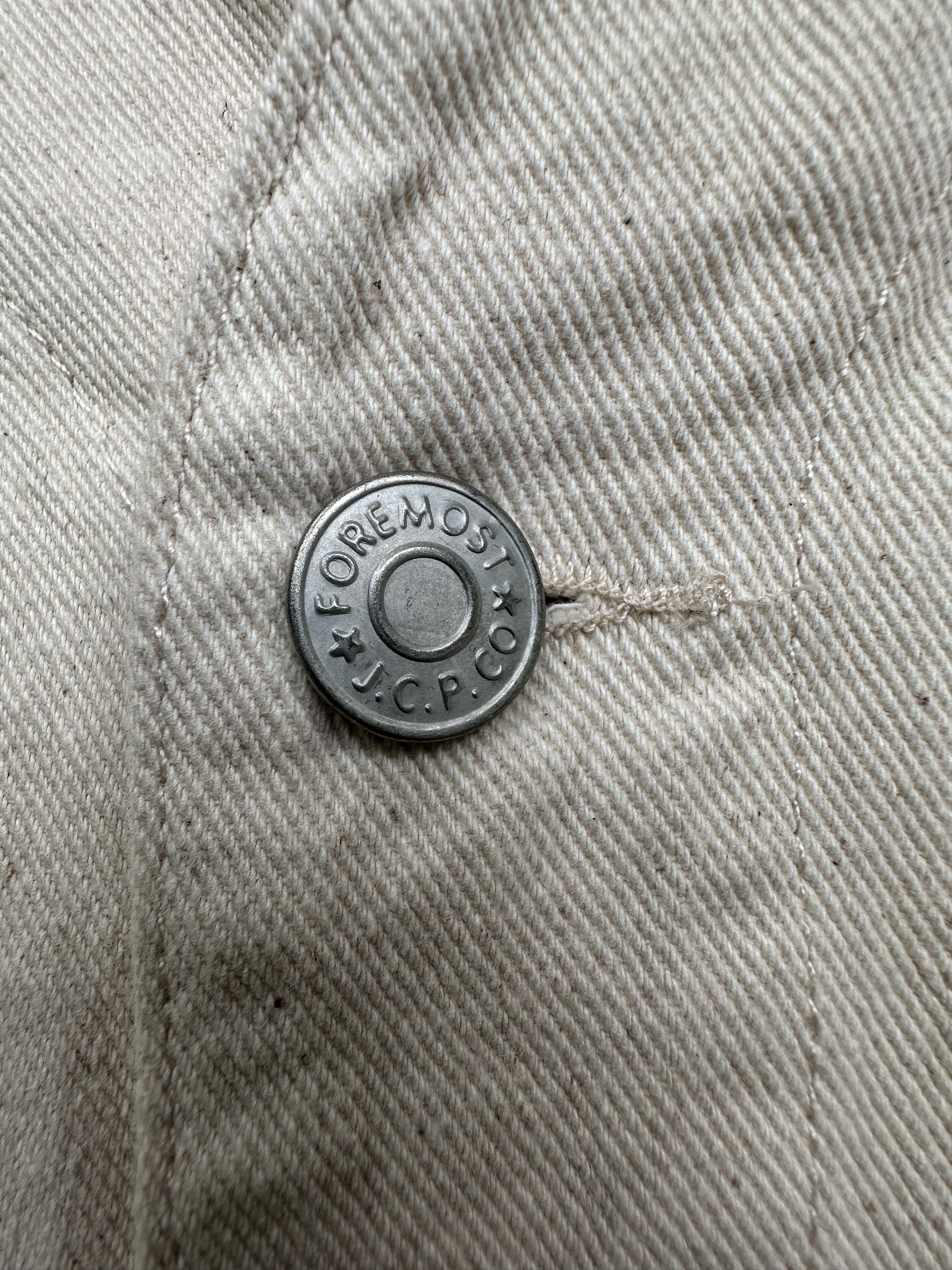 JCPenney Collarless Foremost Penney Workwear Canvas Sanforized Jacket Size US XL / EU 56 / 4 - 5 Thumbnail