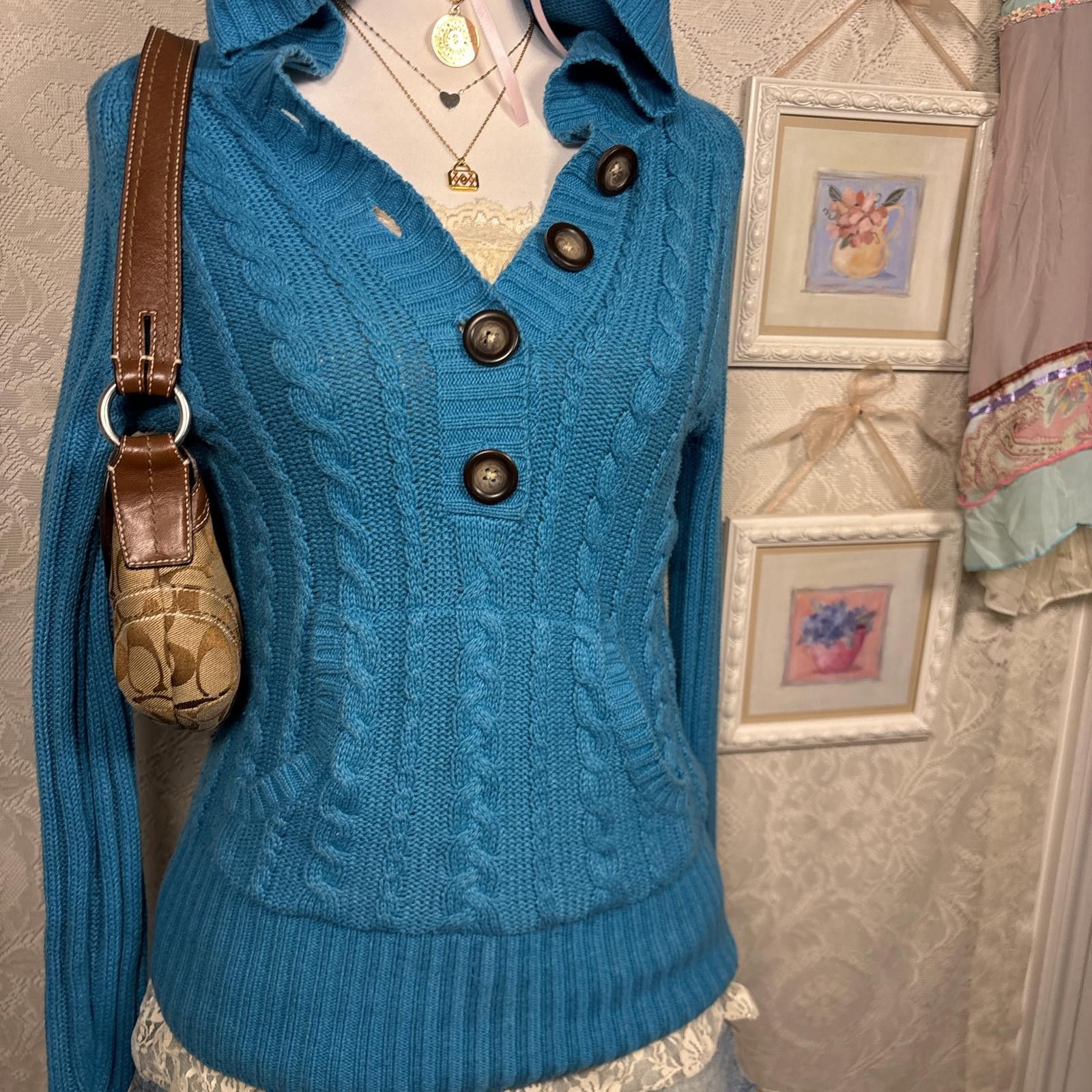 Aeropostale y2k vintage aeropostale cable knit sweater Size M / US 6-8 / IT 42-44 - 5 Thumbnail