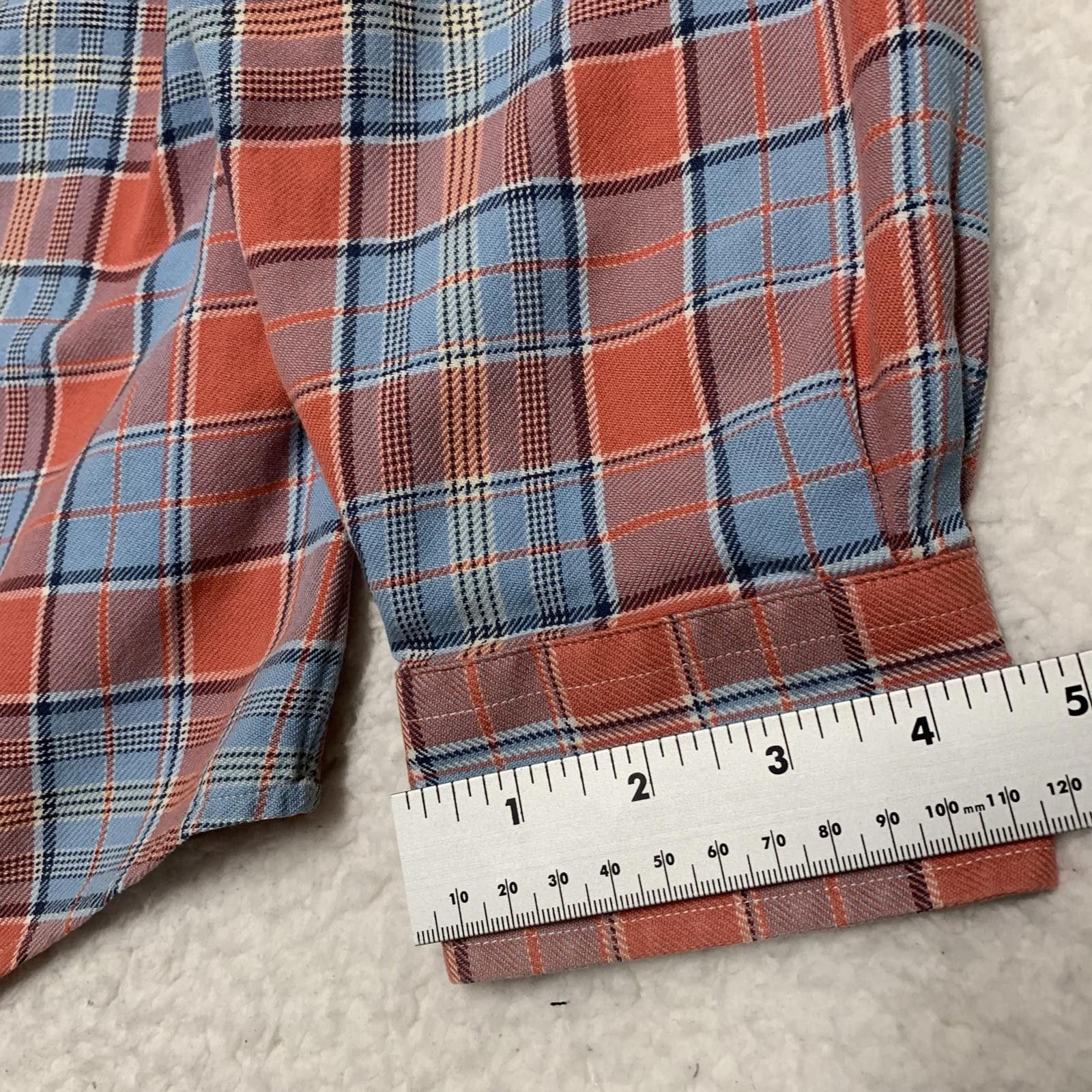Vineyard Vines Vineyard Vines Men's XL Blue Orange Plaid Shirt Size 44R - 7 Thumbnail