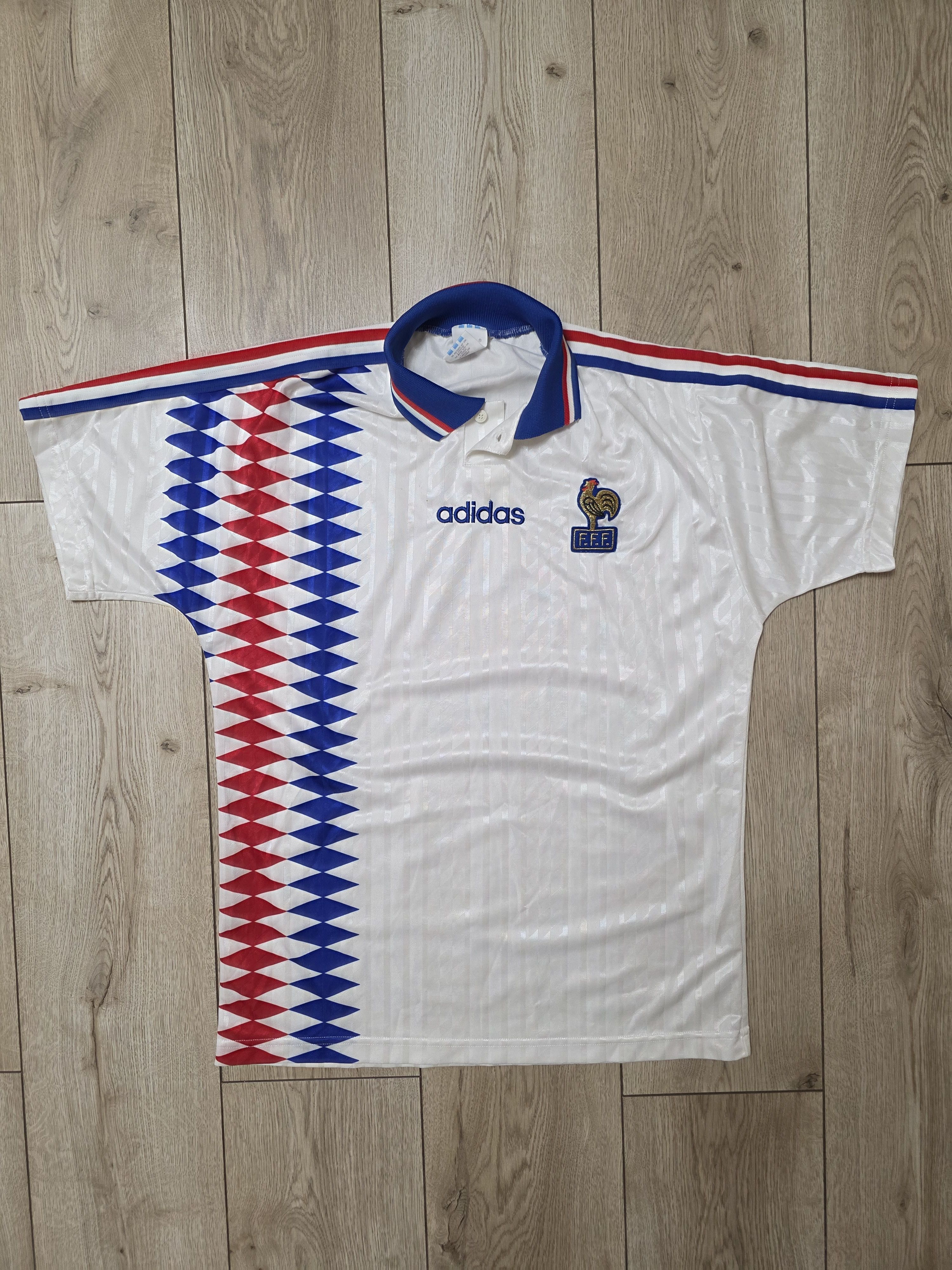 Adidas FRANCE 1994 1995 AWAY VINTAGE FOOTBALL SHIRT SOCCER JERSEY Size US M / EU 48-50 / 2 - 1 Thumbnail