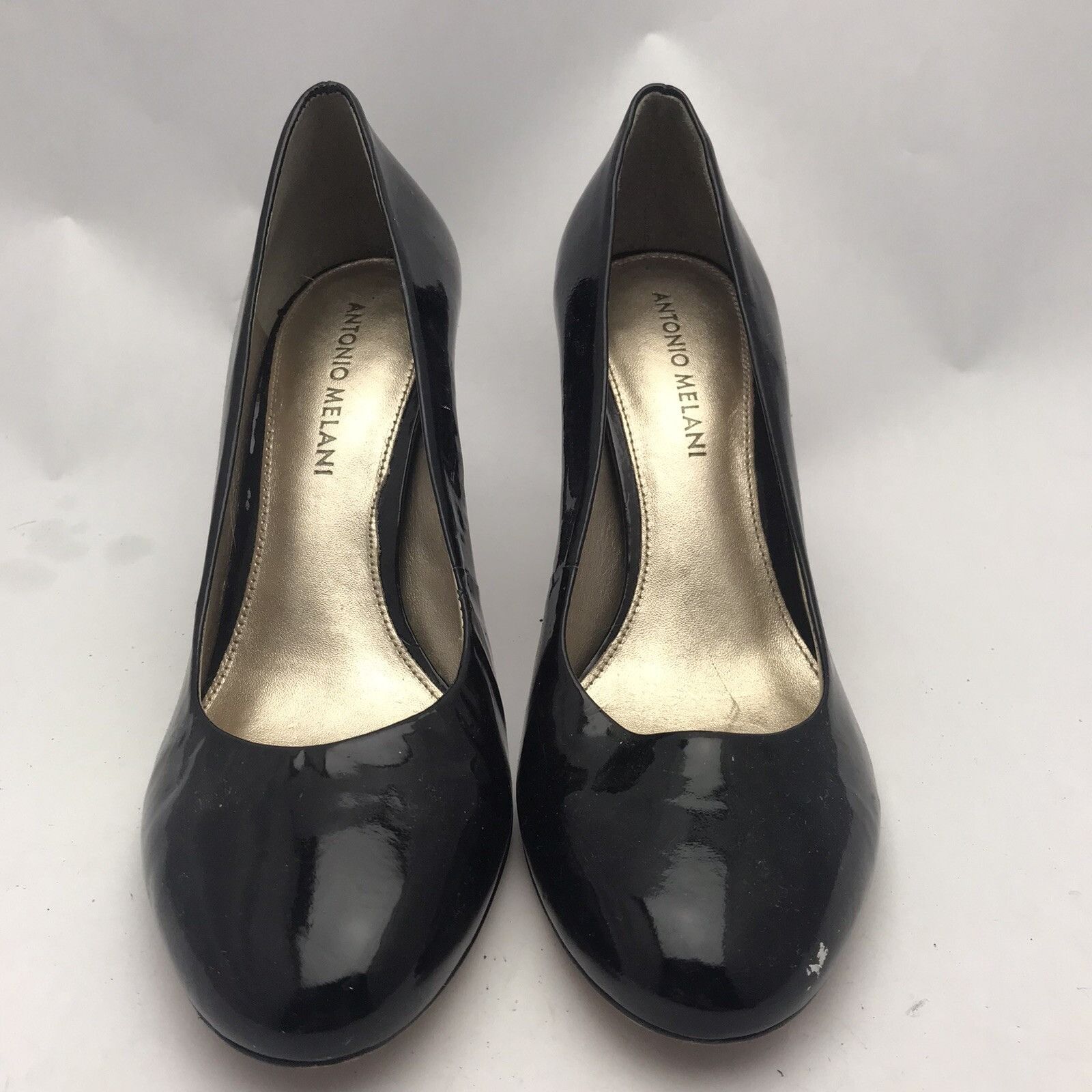 Vintage Antonio Melani Women's Black Patent Heels Pumps Size 8M Size US 8 / IT 38 - 1 Thumbnail