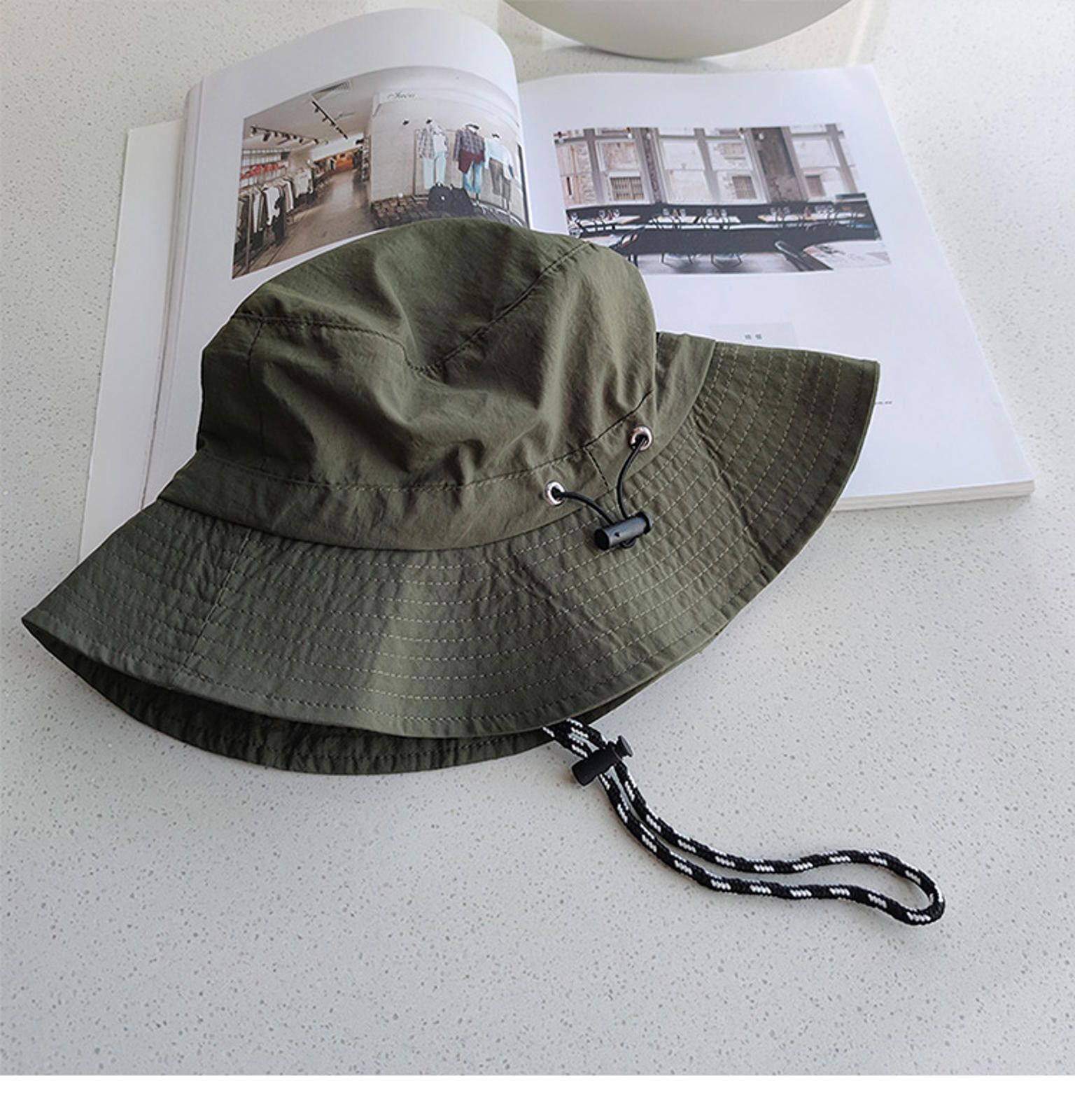 Other Olive Green Bucket Hat with Adjustable Chin Strap Size ONE SIZE - 3 Thumbnail
