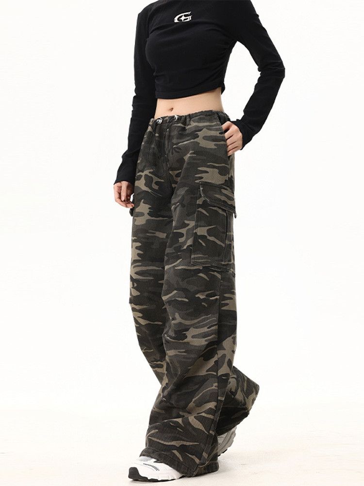 Japanese Brand × Jean American loose straight drawstring camouflage cargo jeans Size US 32 / EU 48 - 4 Thumbnail