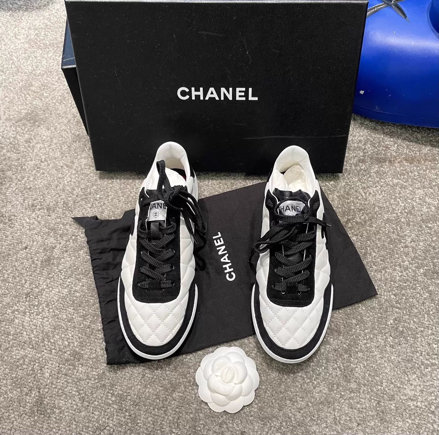 Chanel CHANEL Lambskin Panda Deauville Sneaker Black White EU36 Size US 5.5 / IT 35.5 - 1 Thumbnail