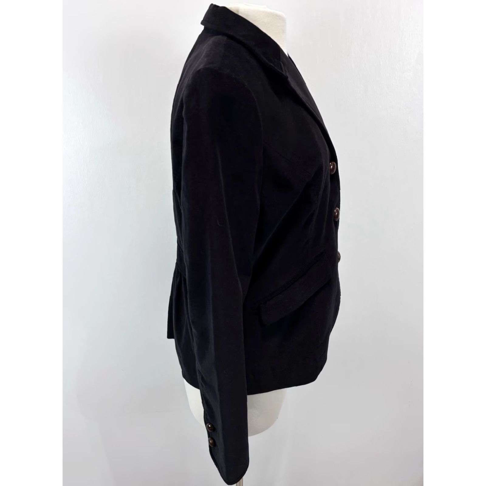 Vintage L.L. Bean Velvet Blazer Jacket Women's Regular Size 12 Black Lined Business Classic Size XL / US 12-14 / IT 48-50 - 4 Thumbnail