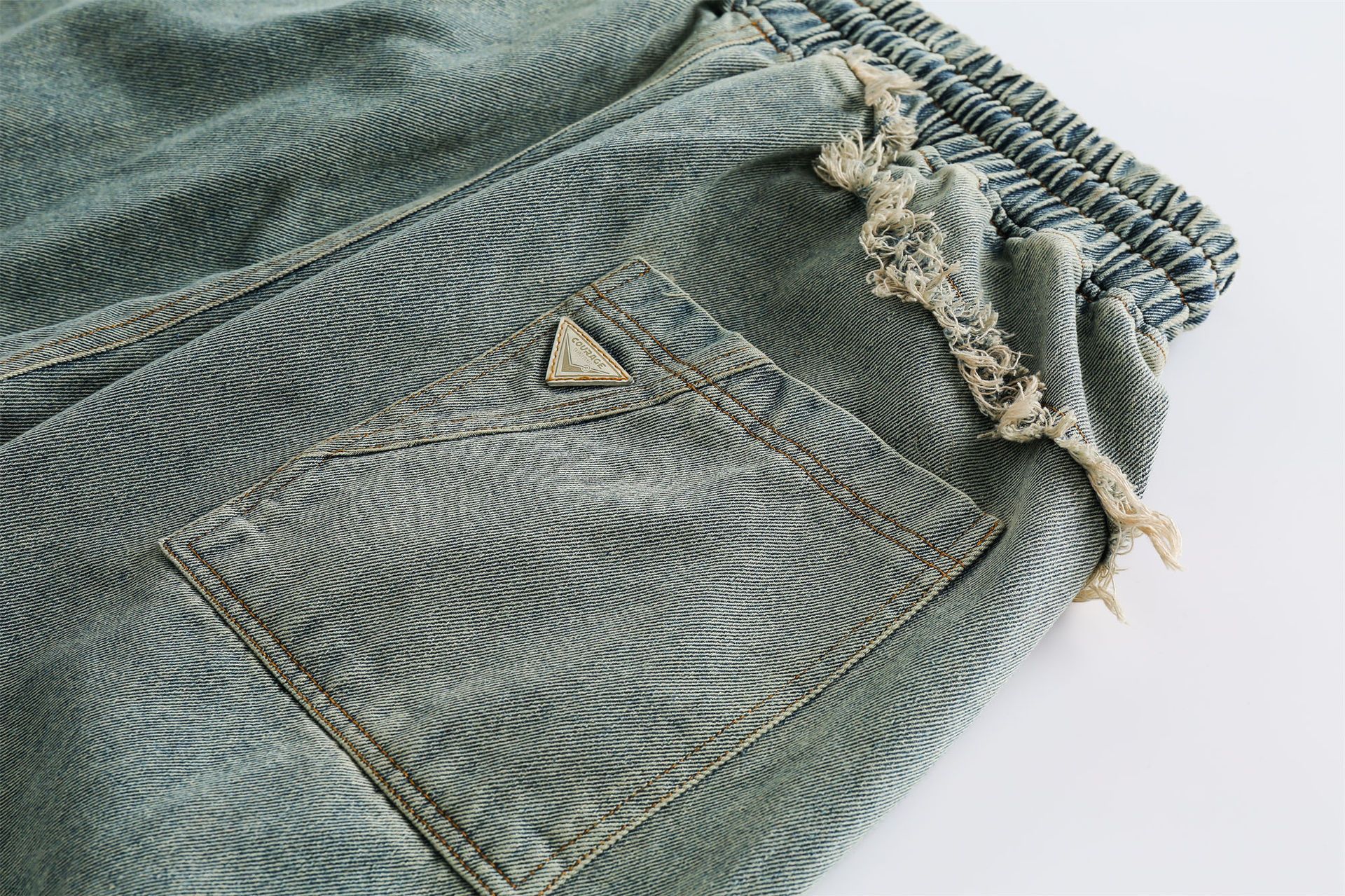 Japanese Brand × Vintage Men's washed vintage workwear denim shorts Size US 32 / EU 48 - 4 Thumbnail