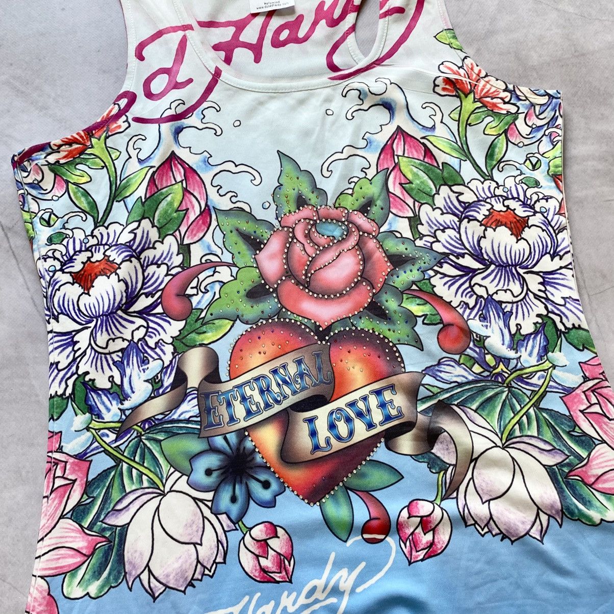 Ed Hardy Y2K Ed Hardy Tank Top Rhinestones Hysteric Glamour Vibe Size L / US 10 / IT 46 - 4 Thumbnail