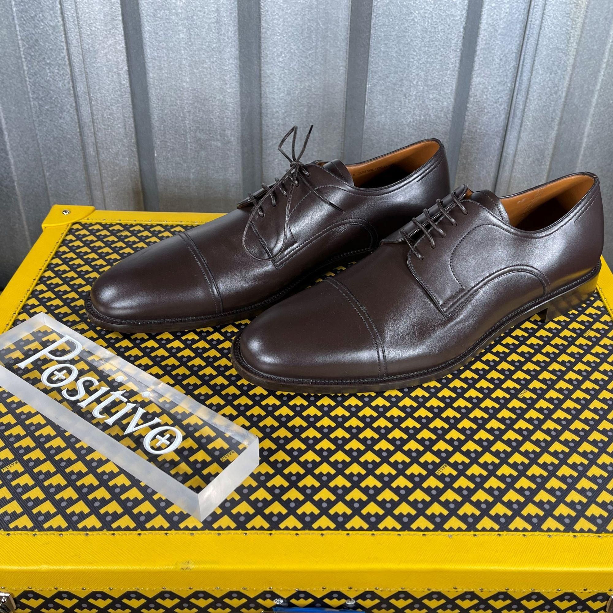 Bally Bally Salfor Chocolate Leather Derby Shoes US 8 Size US 8 / EU 41 - 2 Thumbnail