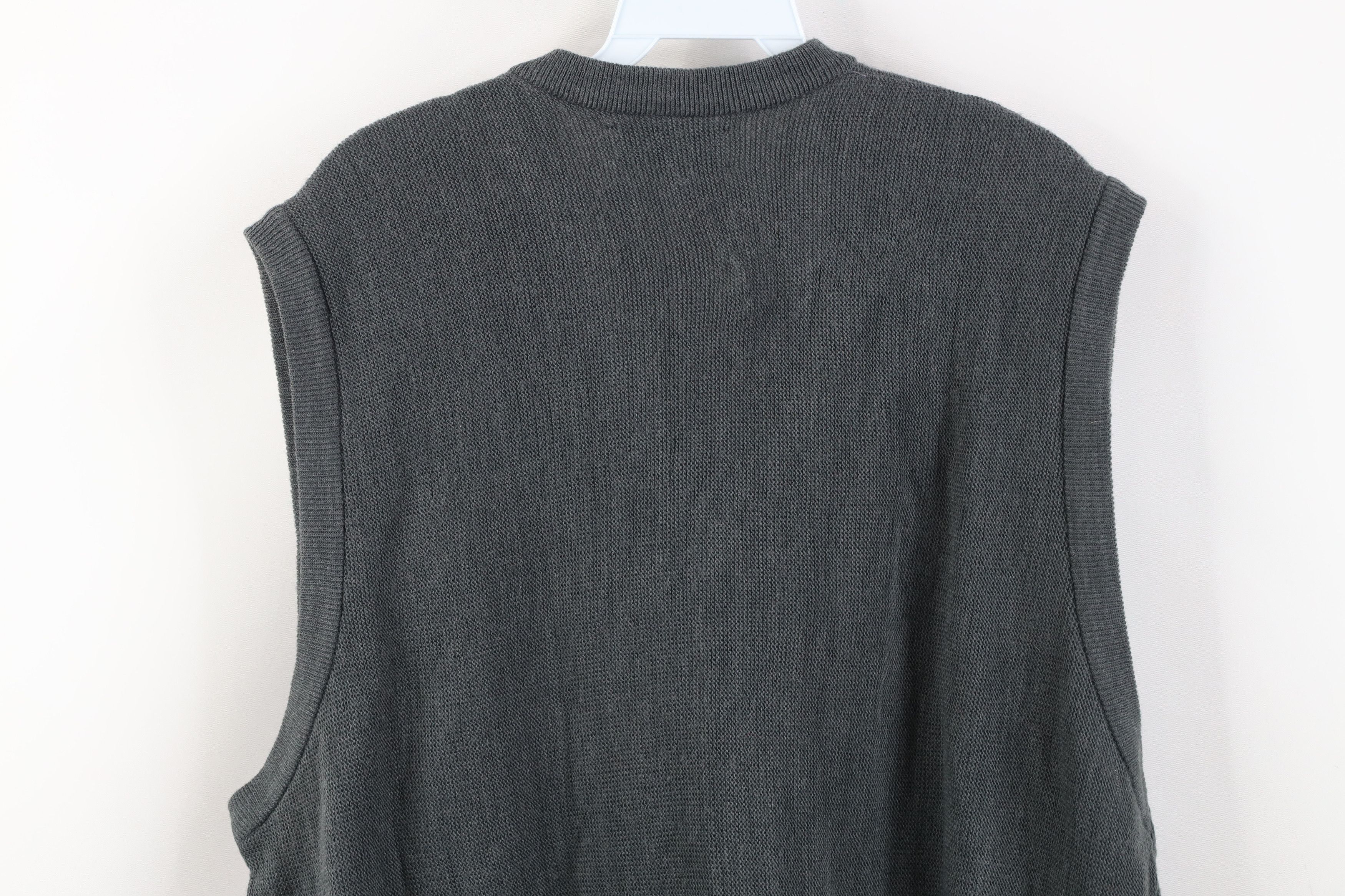 Izod Vintage 90s Izod Knit V-Neck Sweater Vest Gray Acrylic USA Size US XL / EU 56 / 4 - 10 Thumbnail